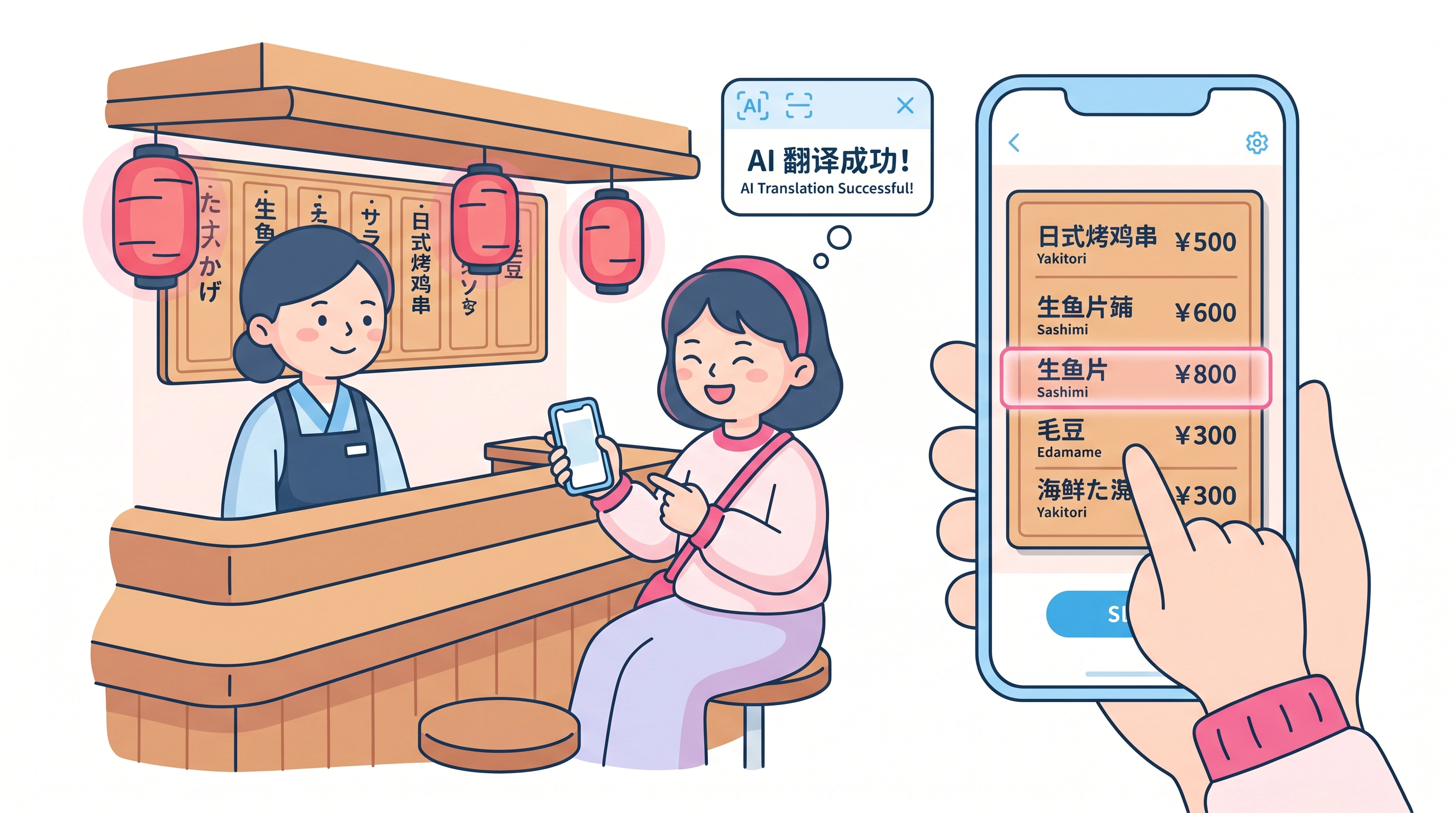 IMT SEO 旅行菜单翻译 插图 日本居酒屋点菜