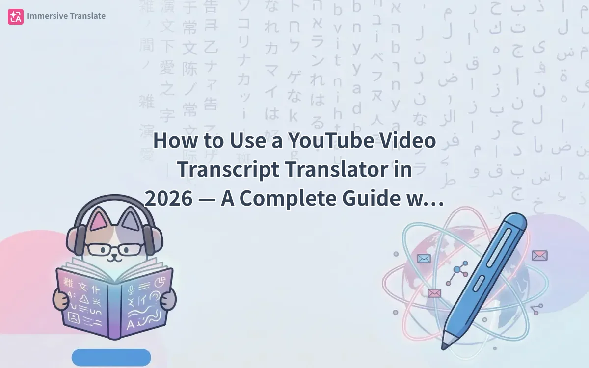 How to Use a YouTube Video Transcript Translator in 2026 — A Complete Guide with Immersive Translate