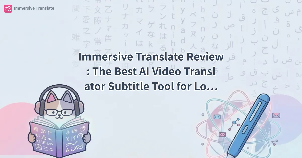 Immersive Translate Review: The Best AI Video Translator Subtitle Tool for Long Videos (2025) - 記事のカバー画像