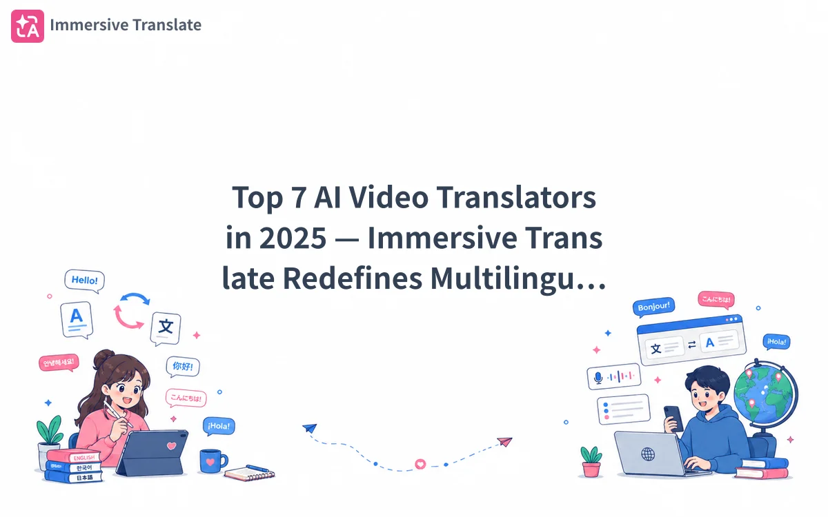 Top 7 AI Video Translators in 2025 — Immersive Translate Redefines Multilingual Viewing - 記事のカバー画像