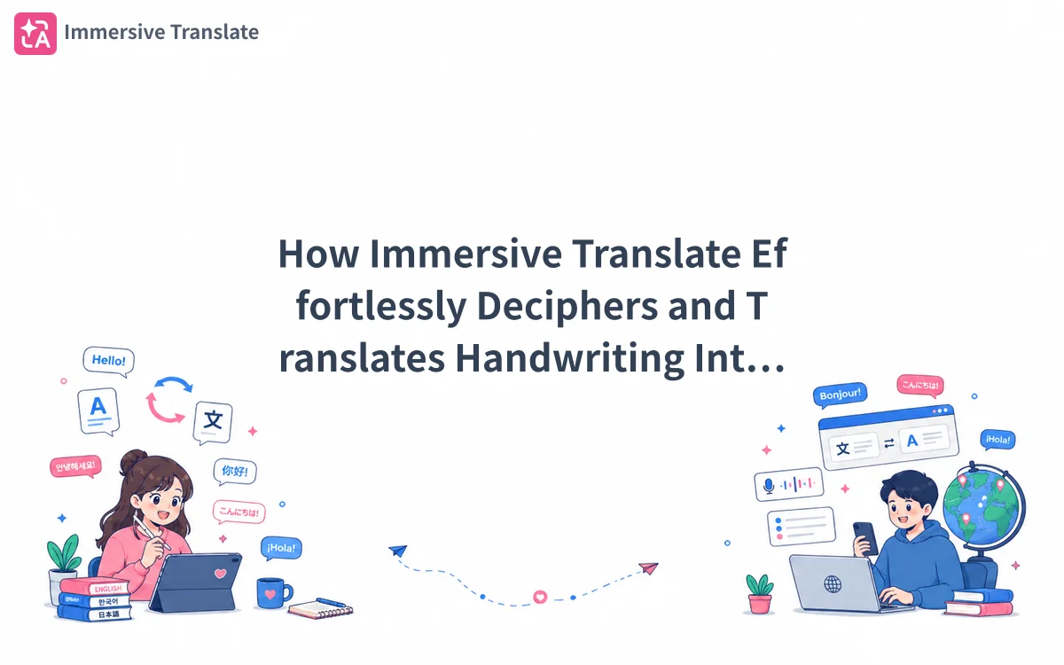 How Immersive Translate Effortlessly Deciphers and Translates Handwriting Into Text？ - 記事のカバー画像