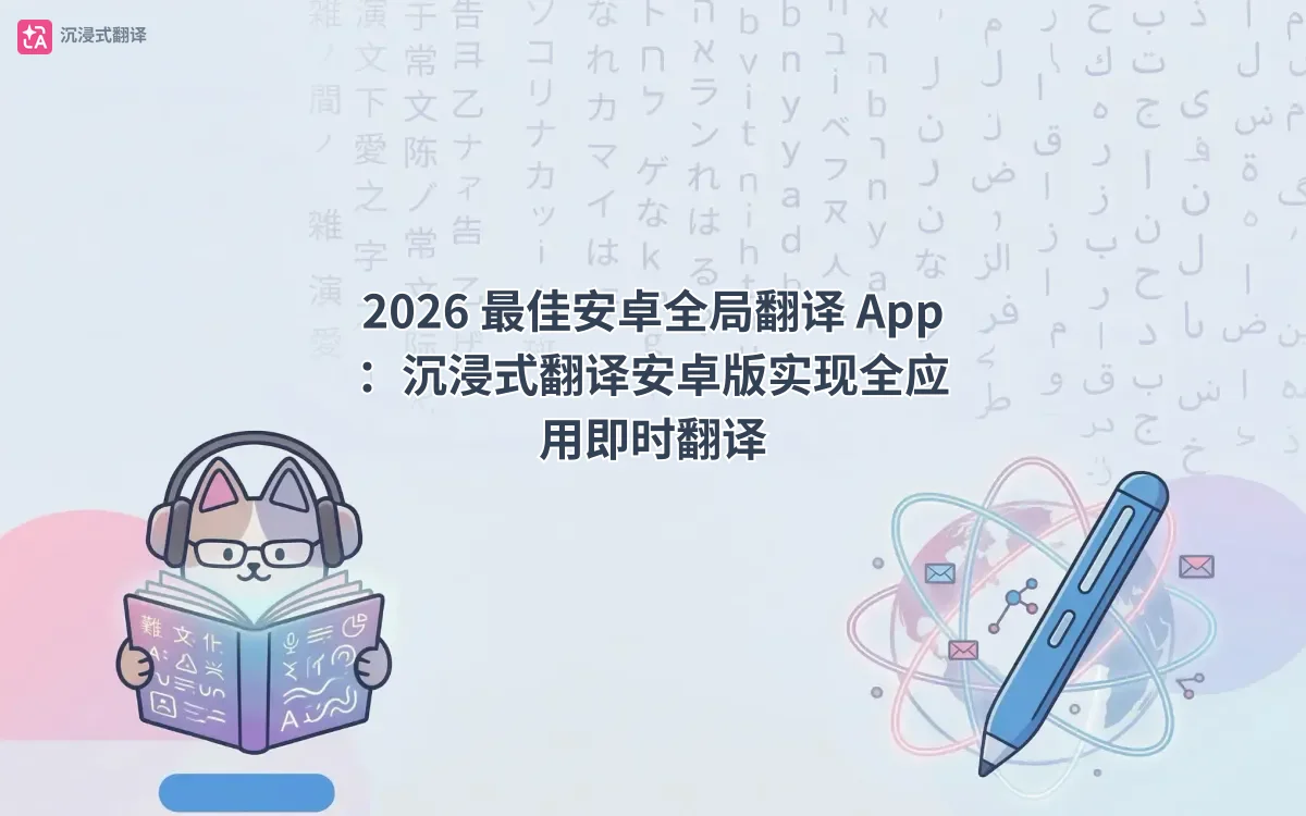2026 最佳安卓全局翻译 App:沉浸式翻译安卓版实现全应用即时翻译