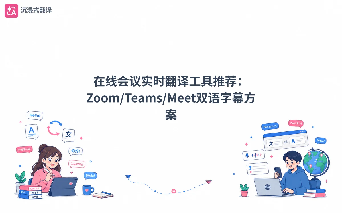 在线会议实时翻译工具推荐：Zoom/Teams/Meet双语字幕方案 - 記事のカバー画像