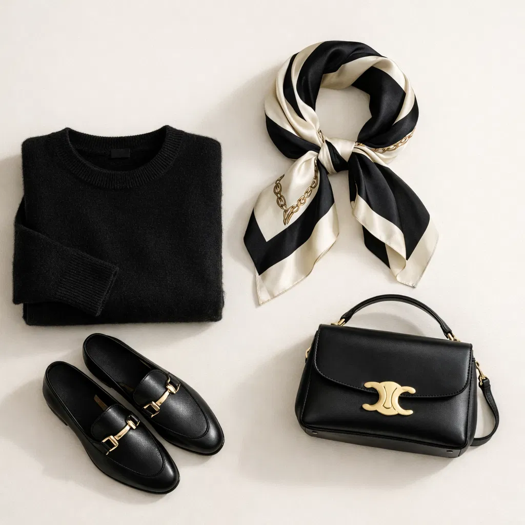 黑色絲綢連衣裙