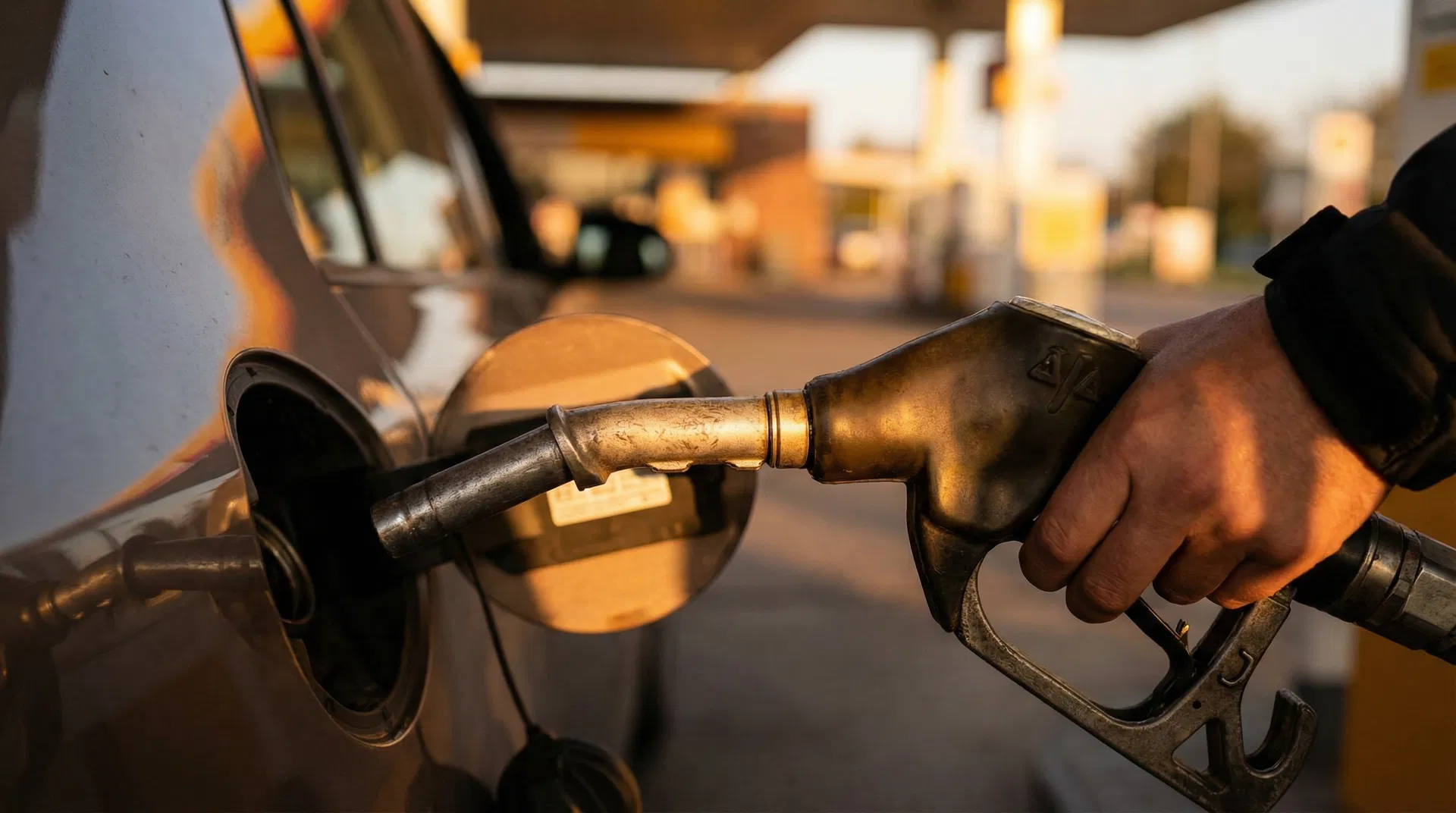 Close-up of a fuel pump nozzle