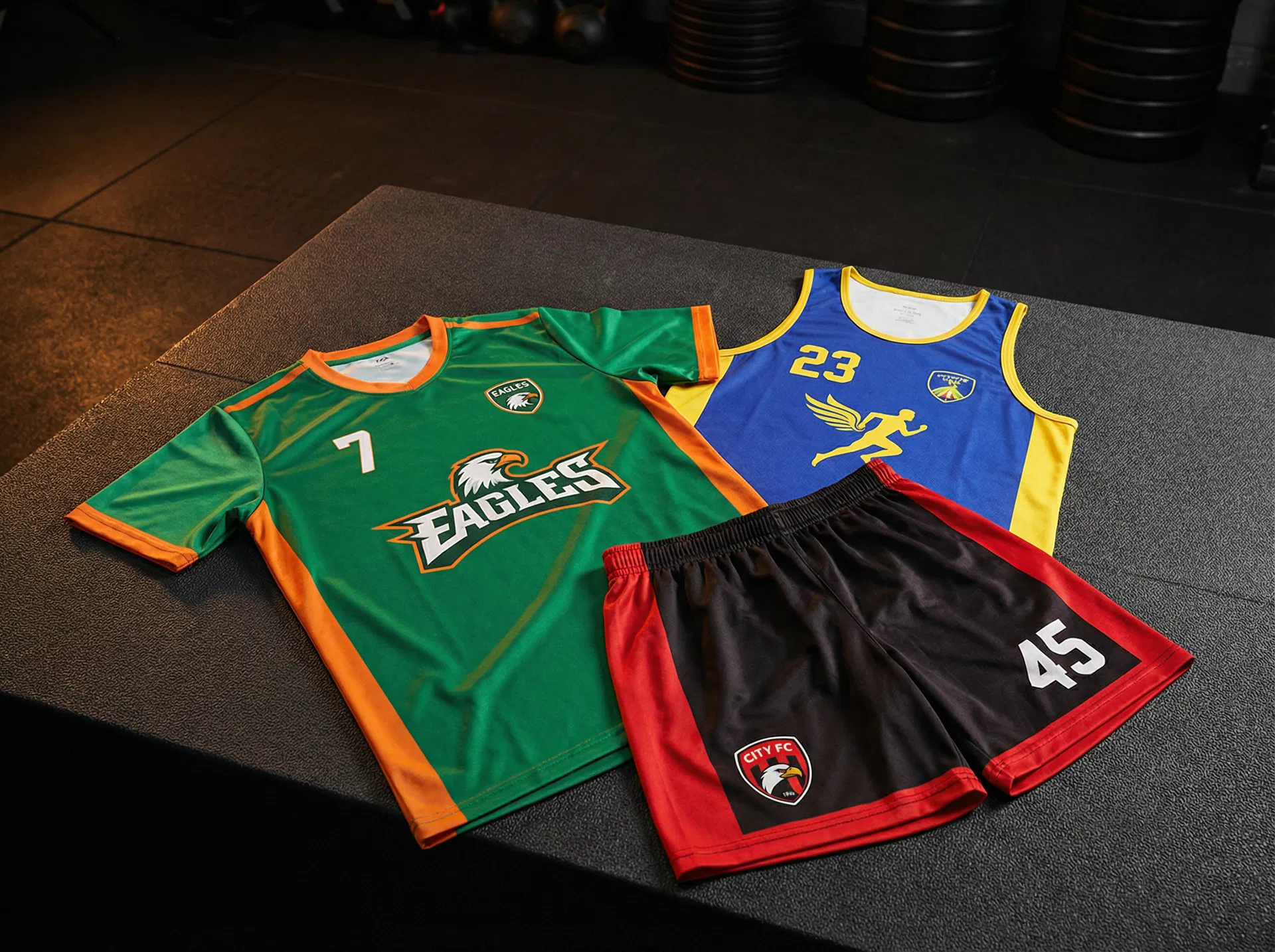 Custom printed sports team jerseys and kit