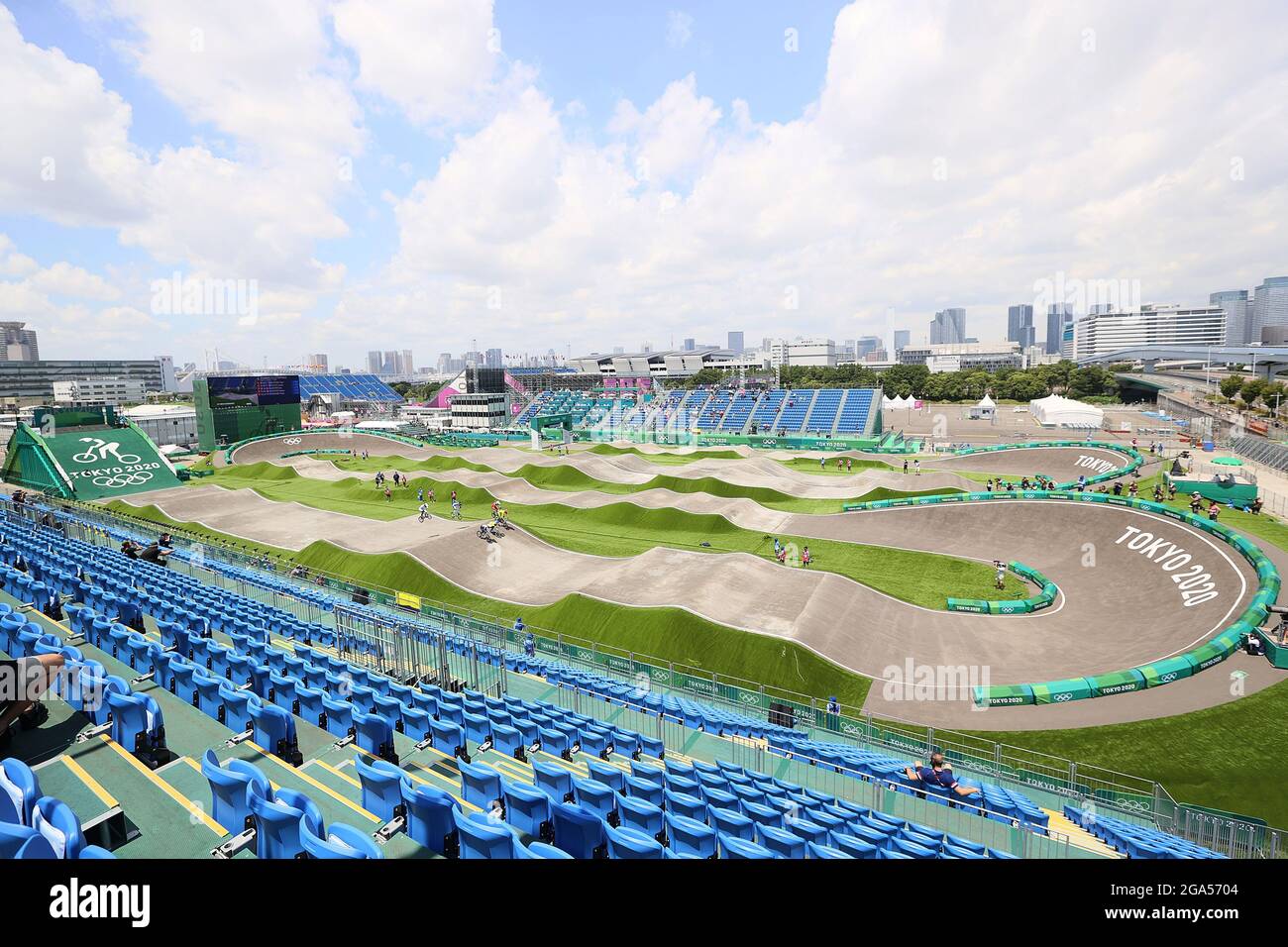Aerial view of the Ariake Urban Sports Park BMX track for the Tokyo 2020 Olympics. (Alamy / Olympics.com)