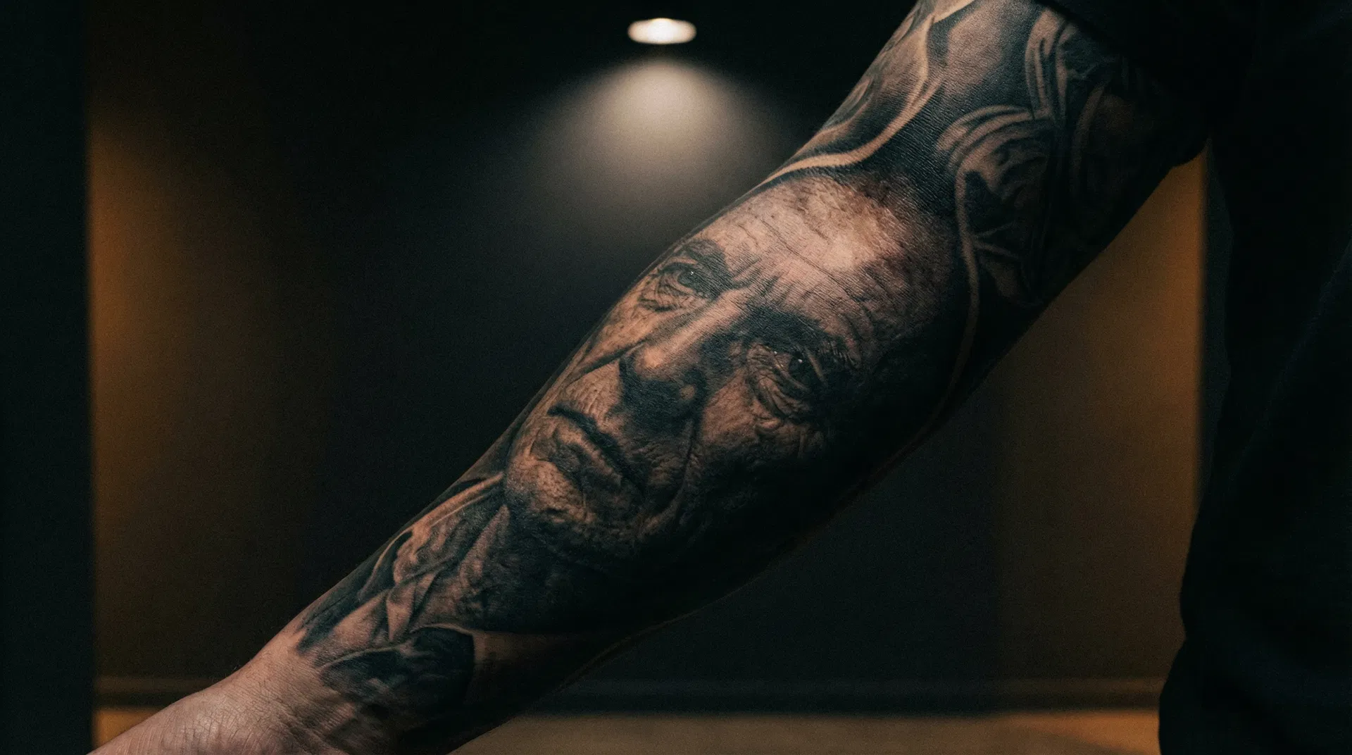 Black and grey tattoo artwork