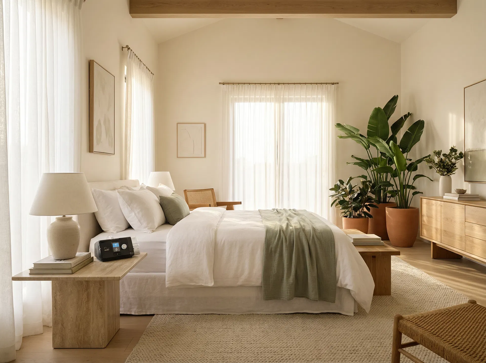 Peaceful bedroom environment