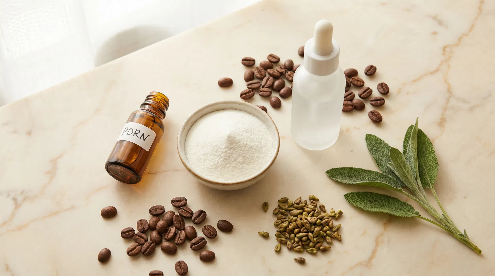 Ingredientes clave: PDRN, colágeno, ácido hialurónico, café arábico