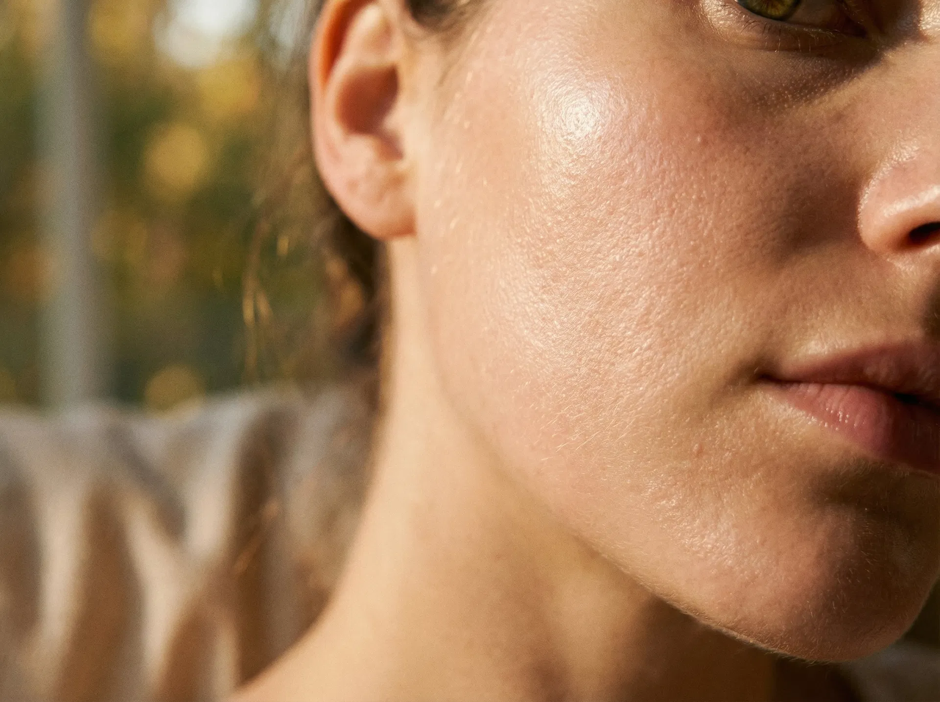 Close-up of luminous, healthy glowing skin — the result of effective collagen delivery