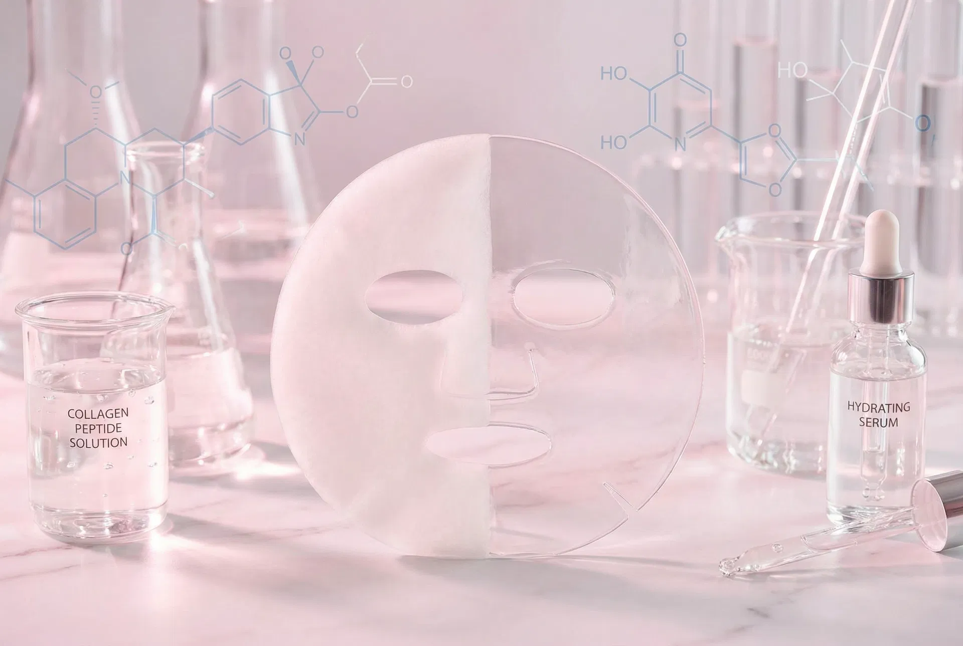 Collagen mask white-to-transparent absorption science