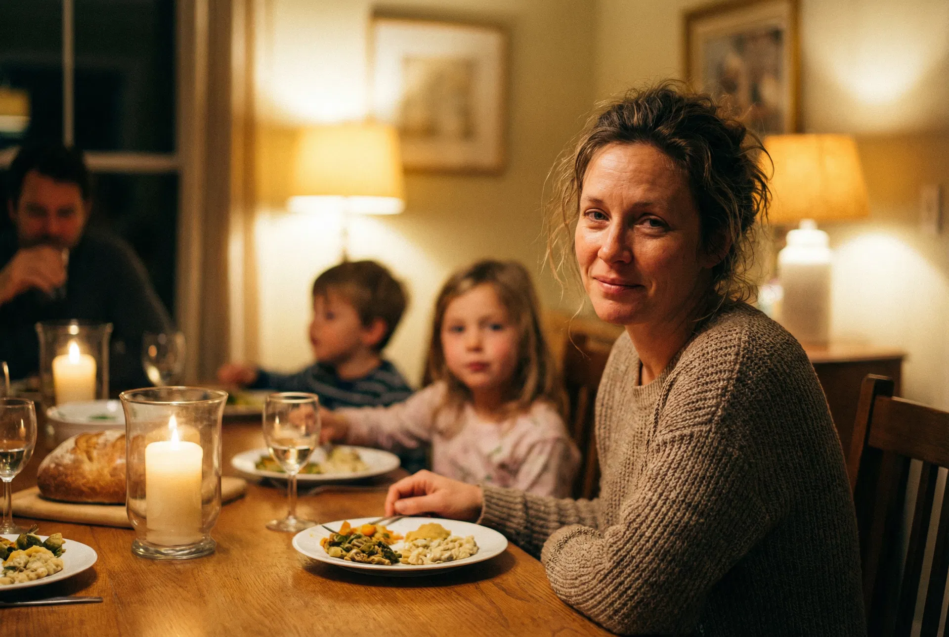 Mara at a family dinner