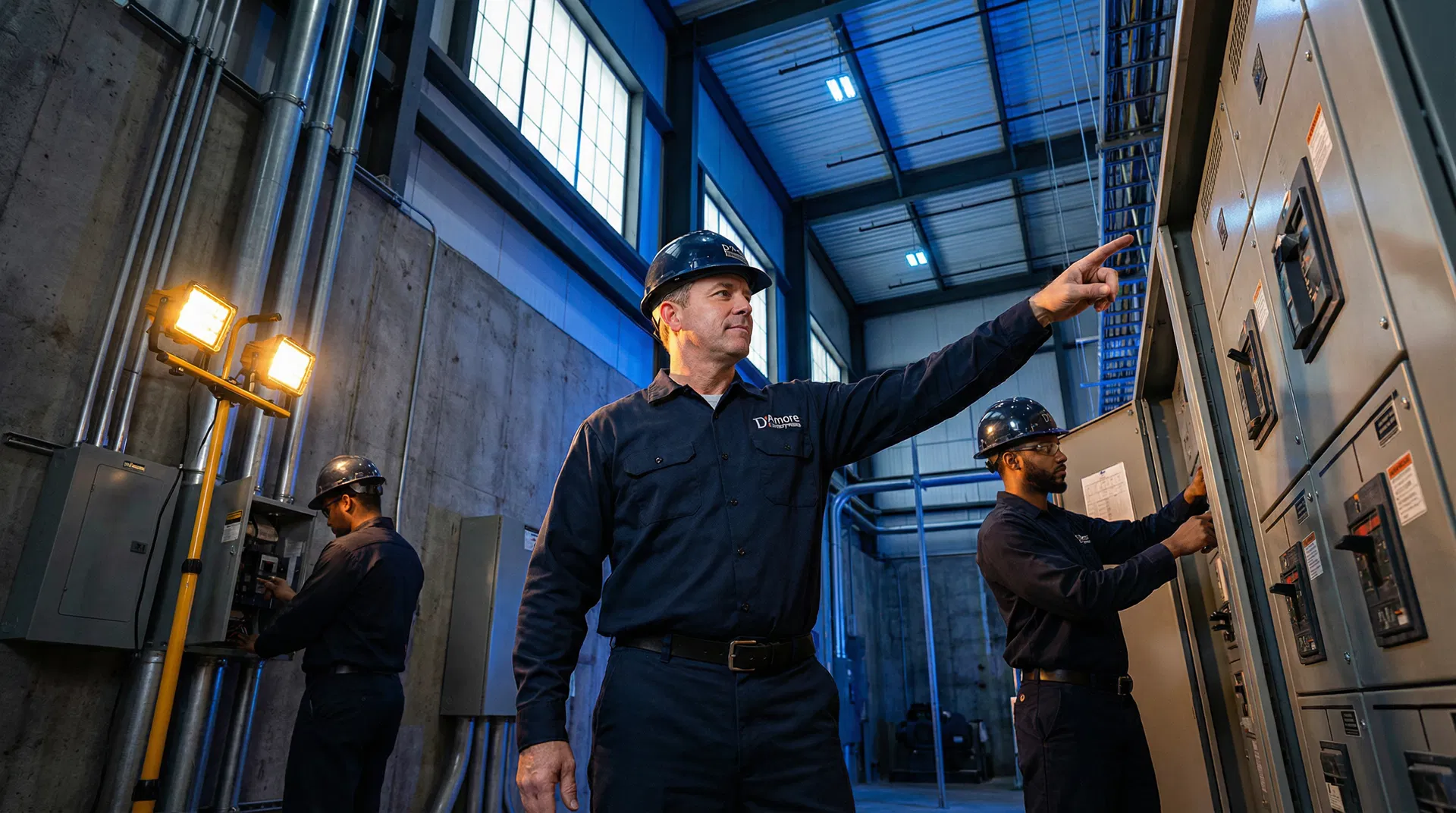 D'Amore Enterprises electricians at work