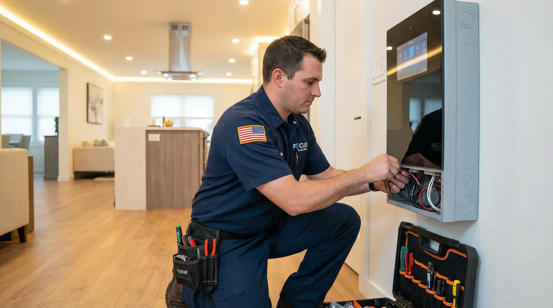 D'Amore Enterprises electrician at work