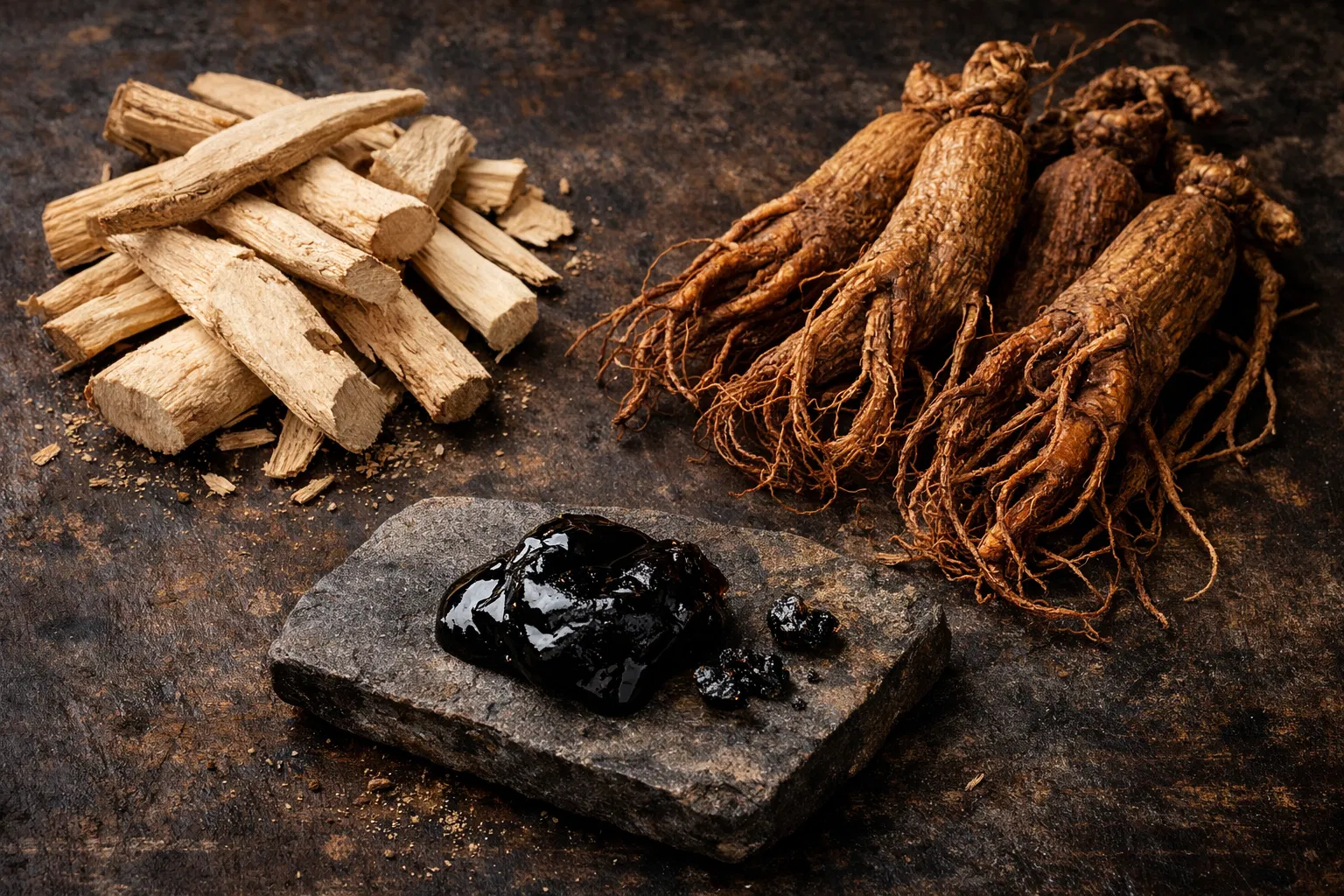 Natural ingredients: Tongkat Ali root, Korean Red Ginseng, and Shilajit