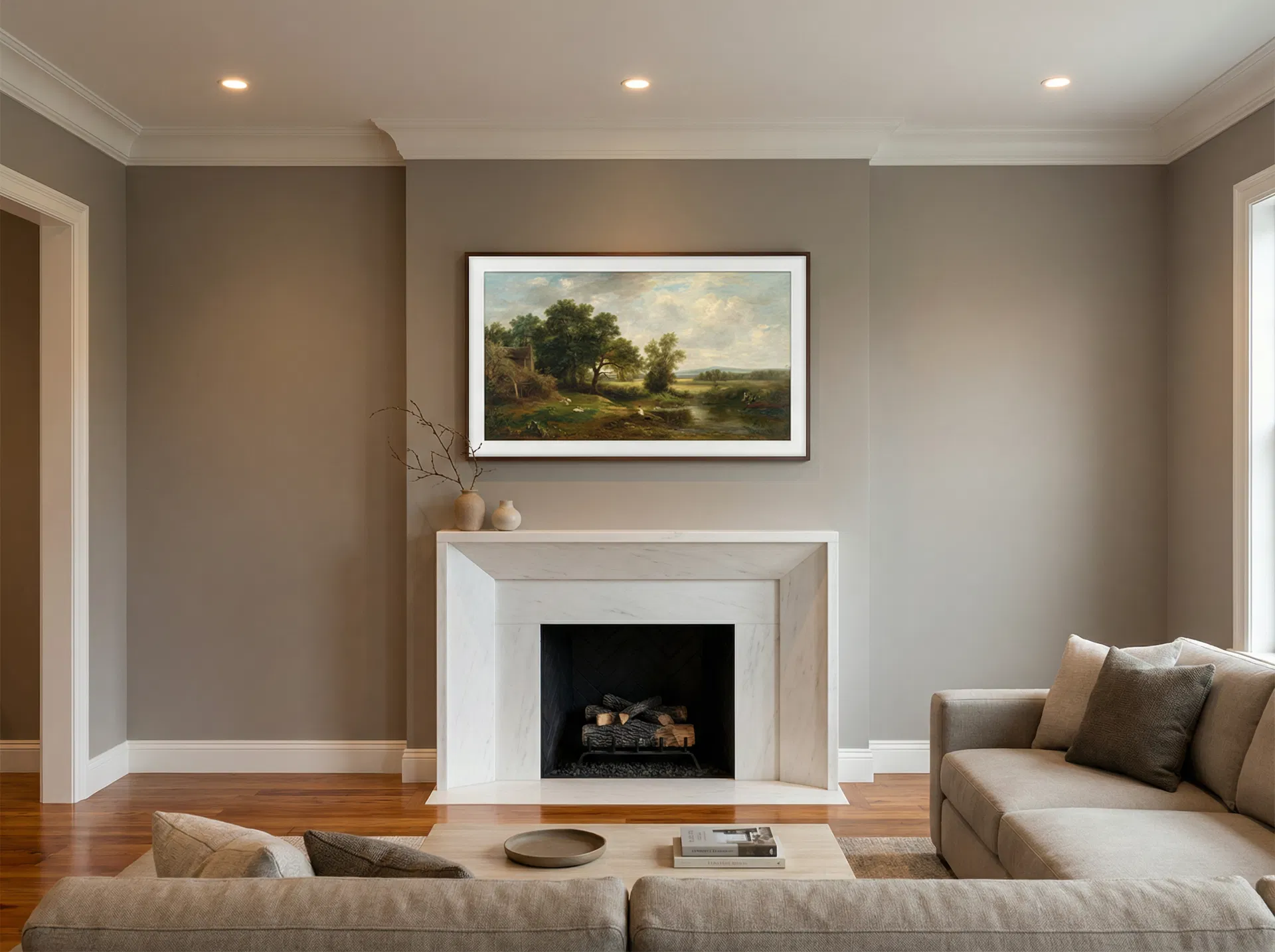 Clean TV installation with hidden wires by Smart Tech Audio Video