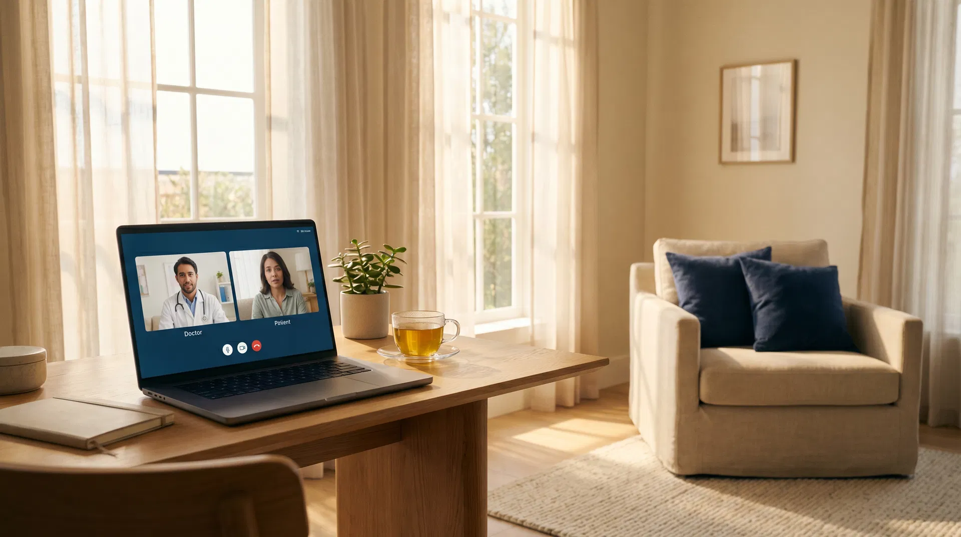 Premium telehealth consultation from home