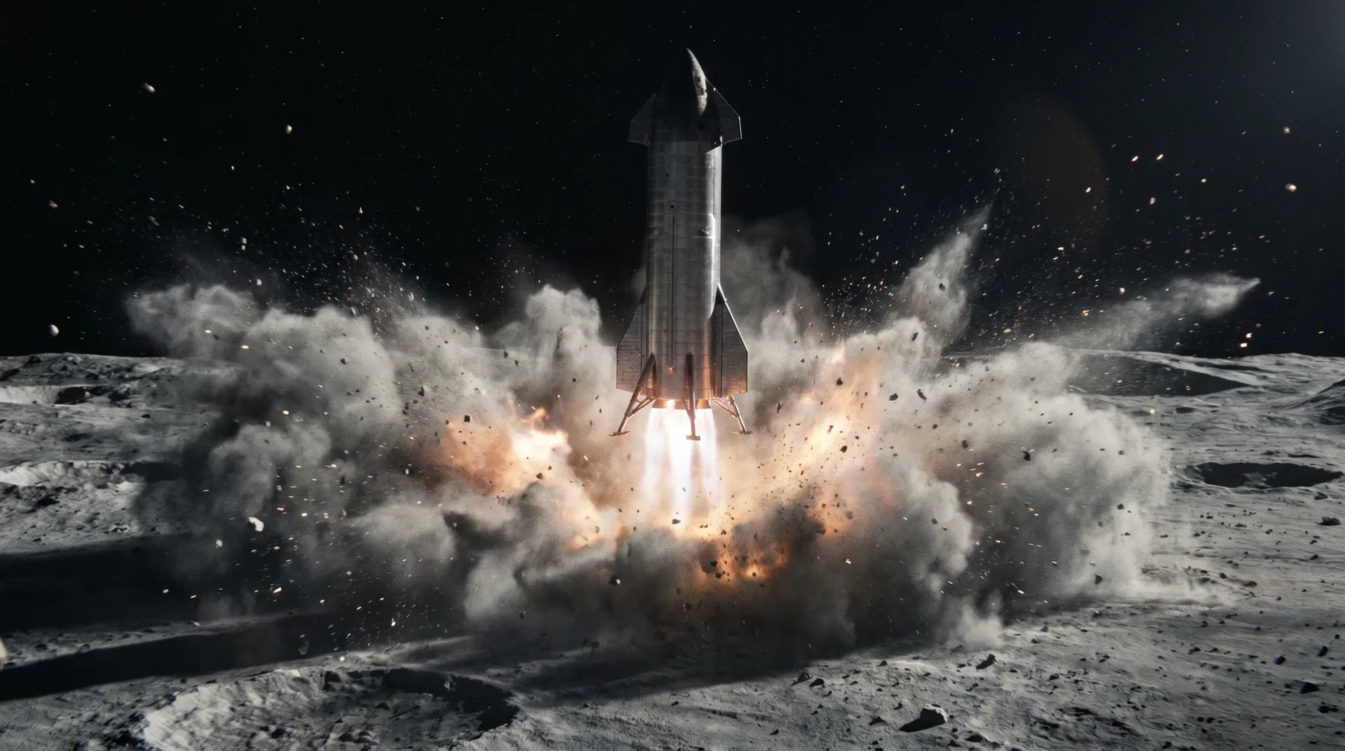 Rocket landing plume
