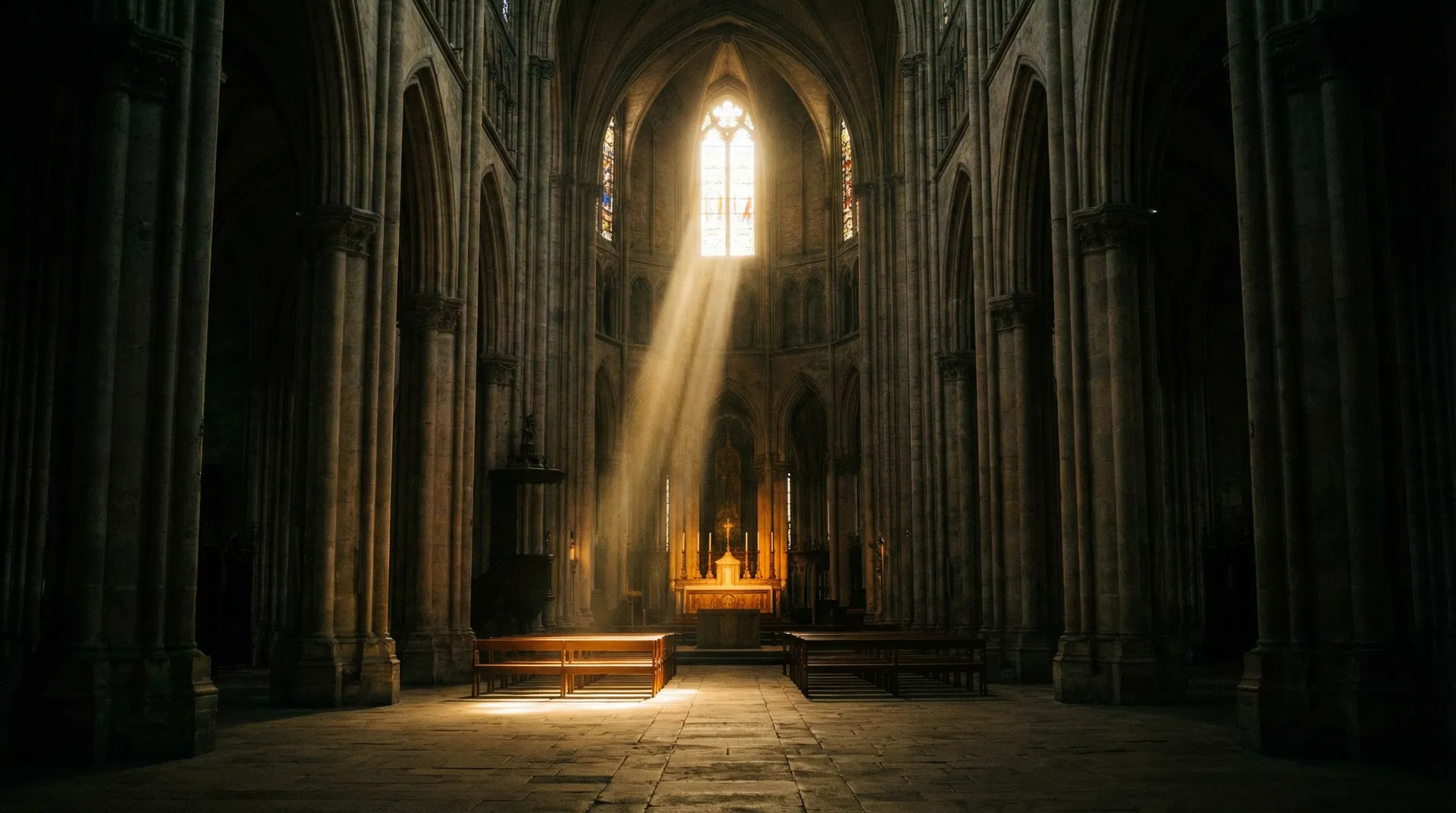 Cathedral interior with light