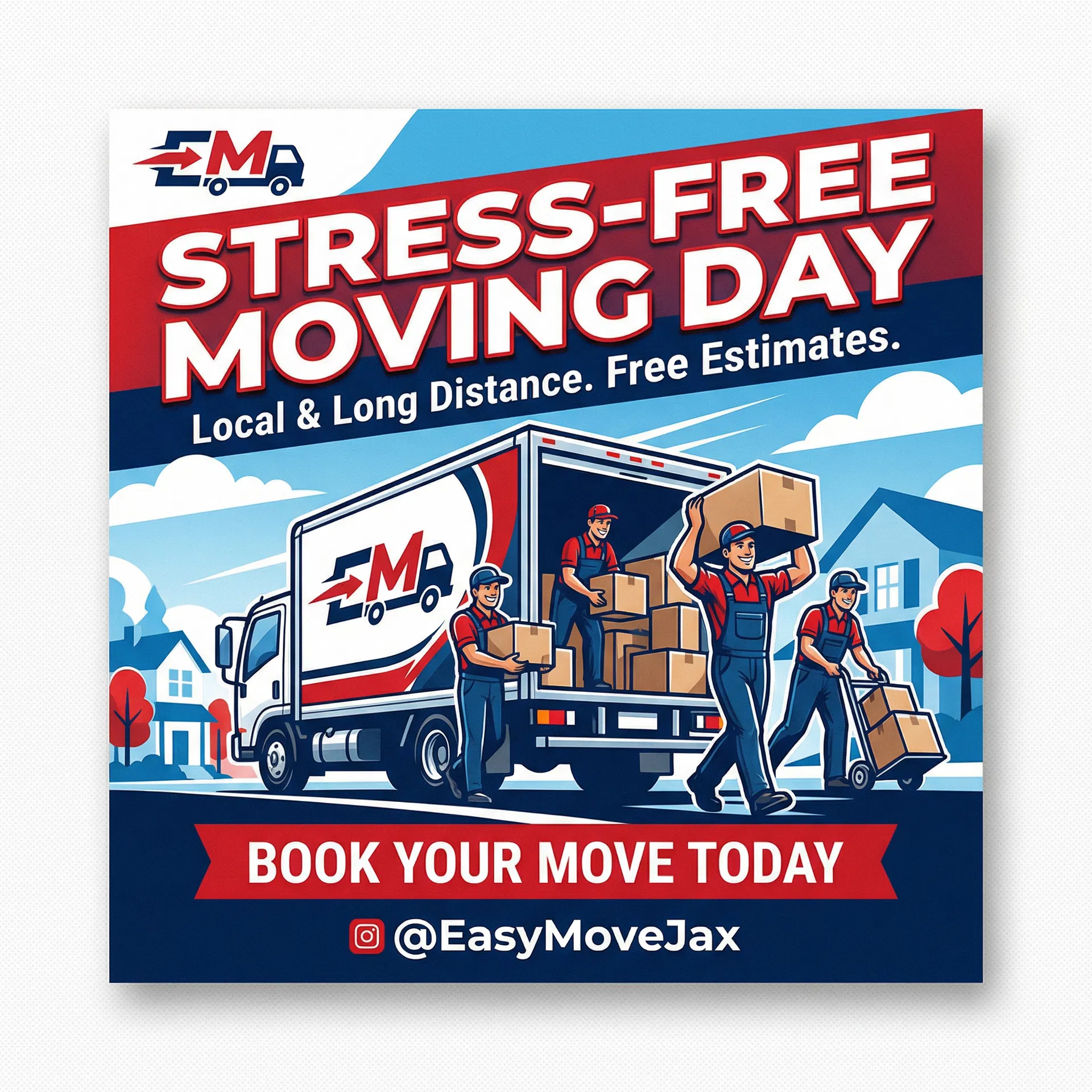 Branded moving company social media post example