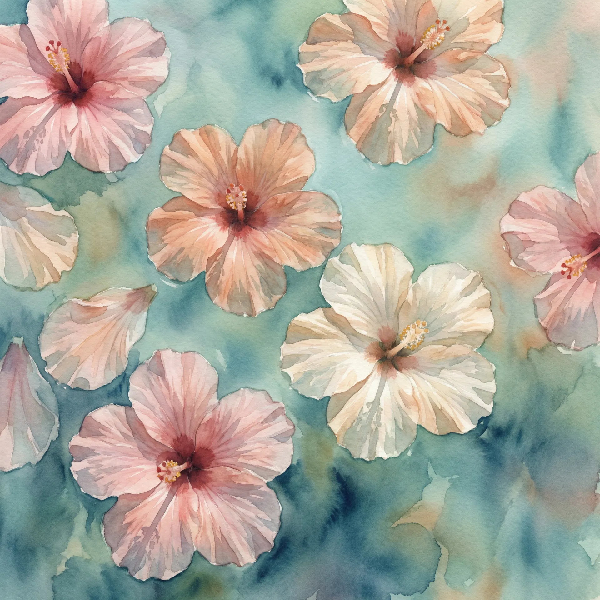 Soft hibiscus flowers