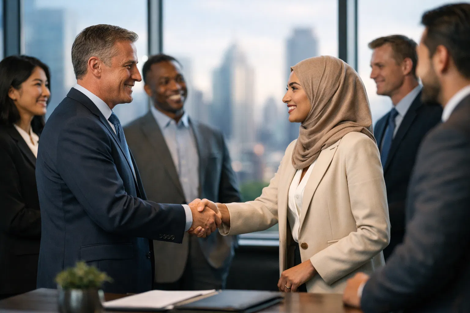 Professional team in modern office