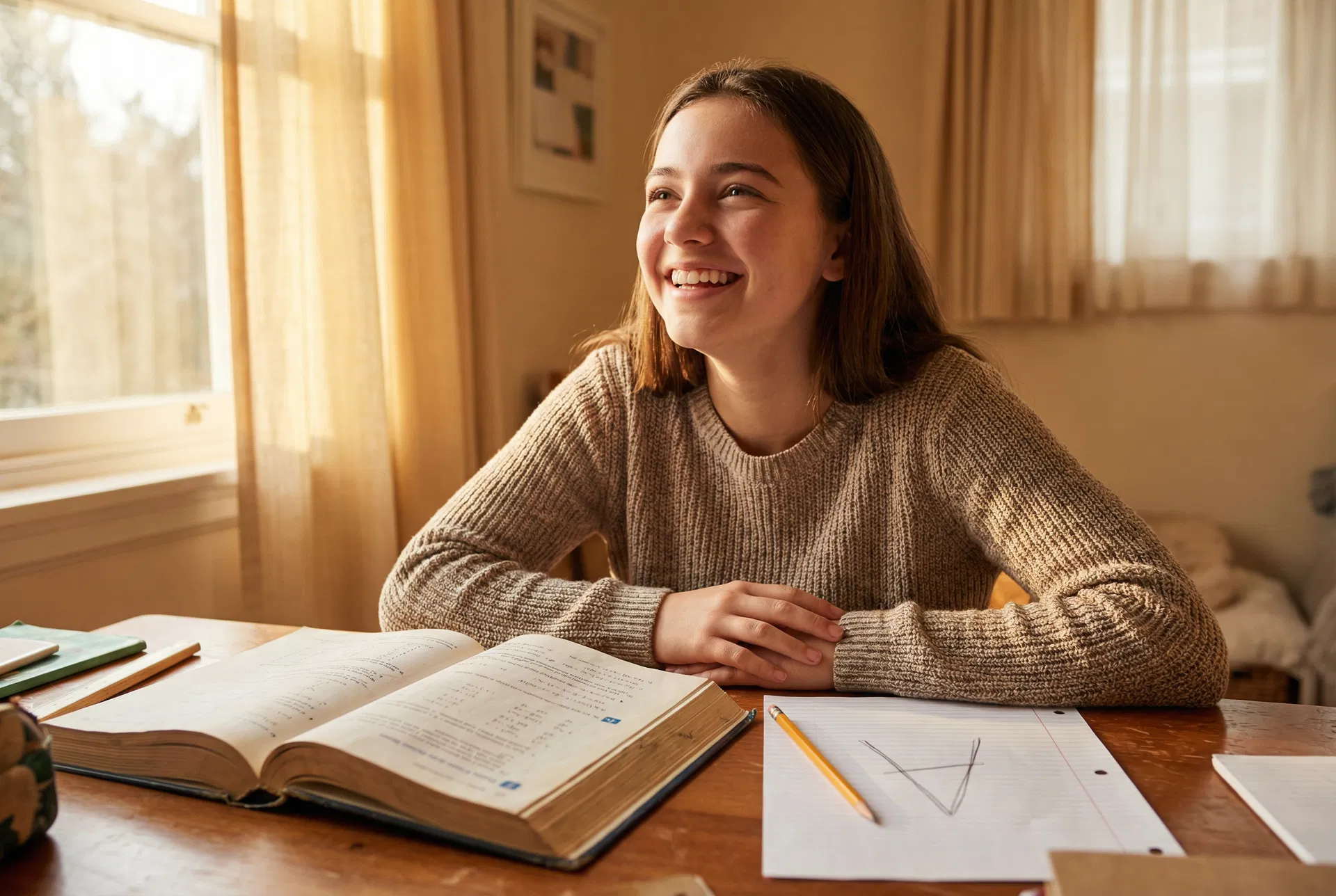 Student succeeding at math