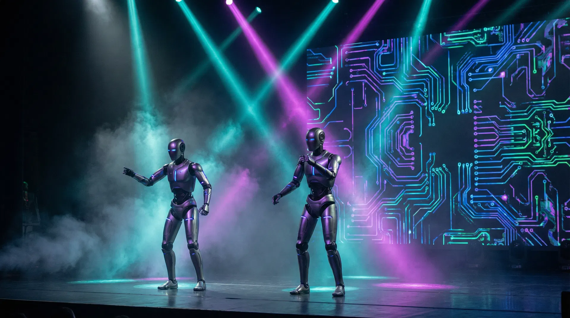 Stage robots performing