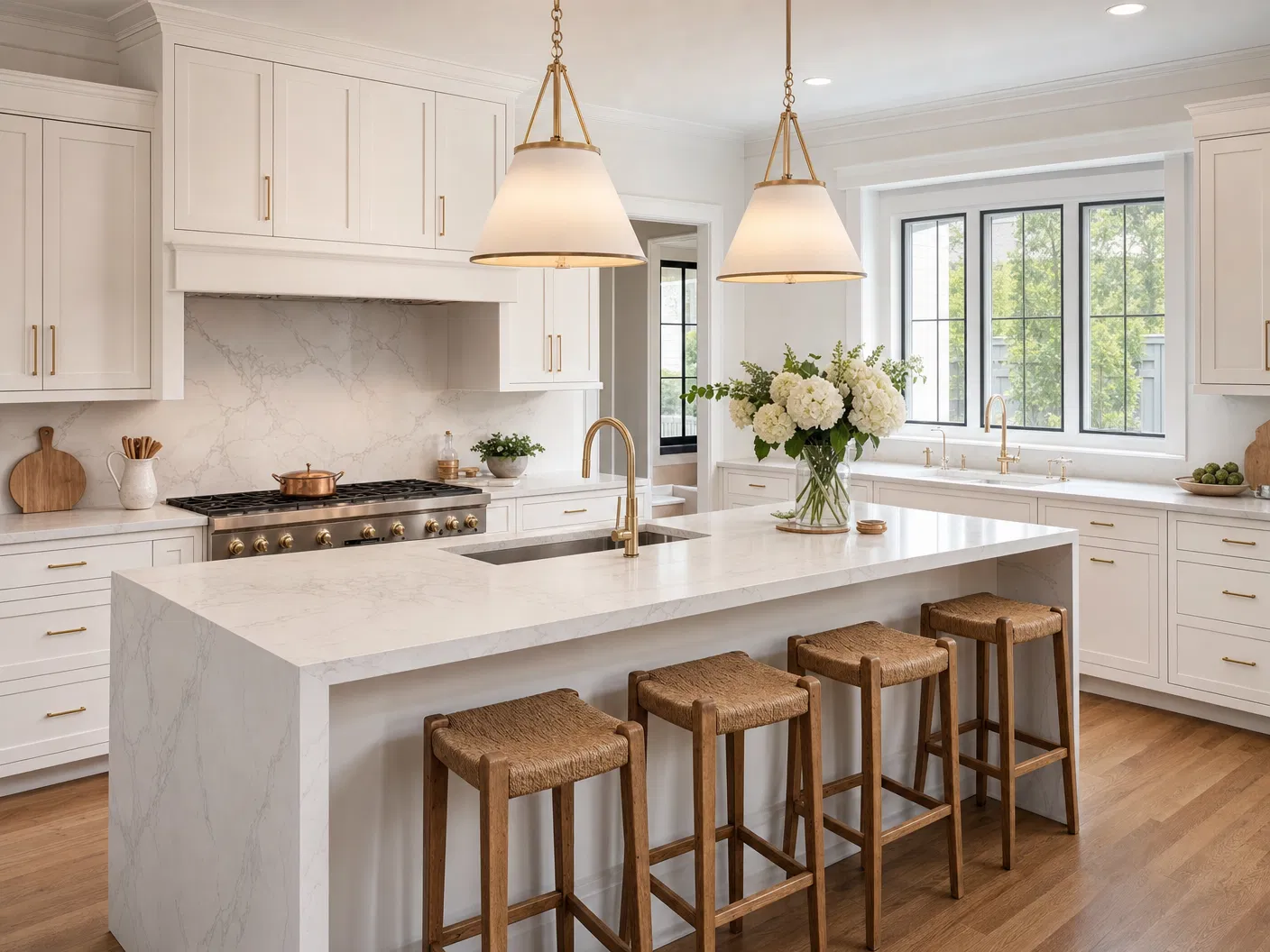 Classic White Kitchen Remodel — Folsom countertop installation