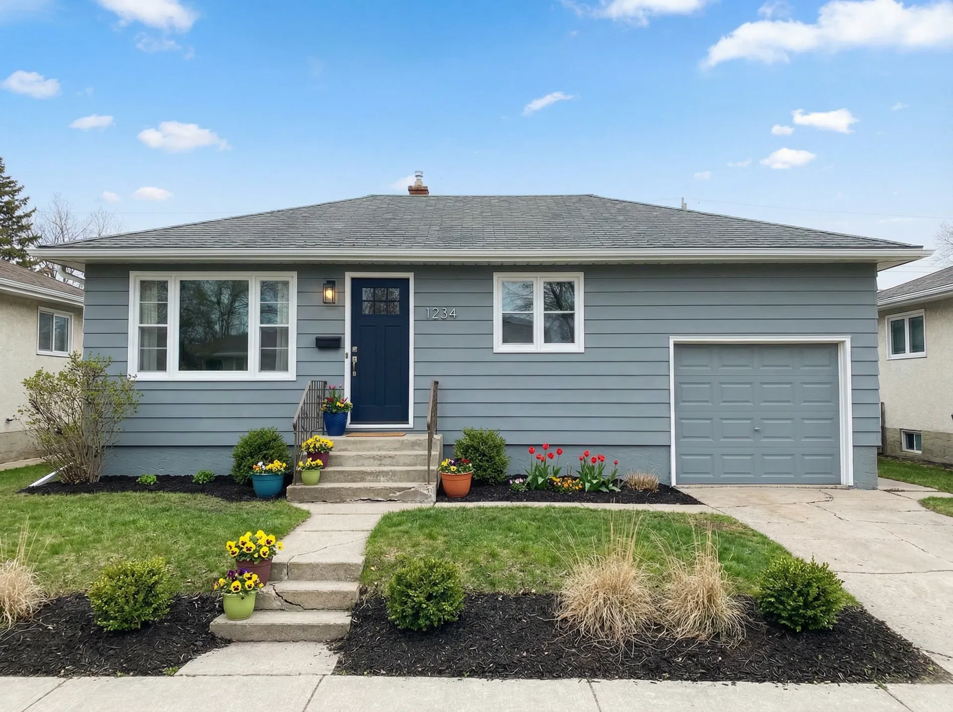 Exterior — fresh paint, new landscaping, curb appeal transformation — After
