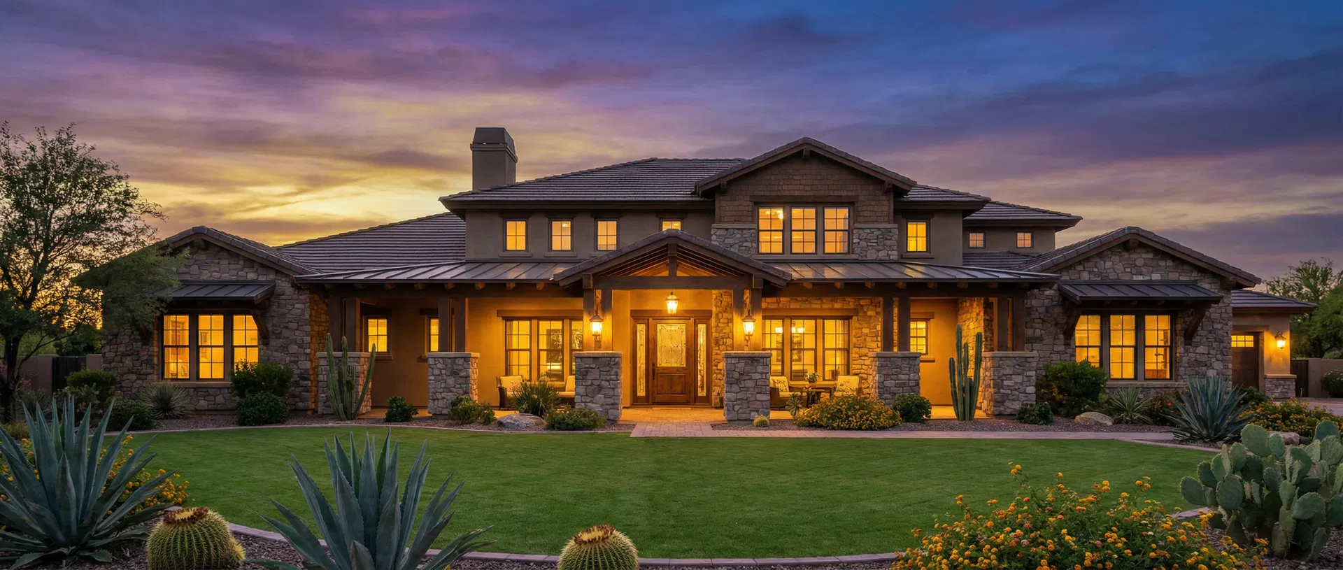 Luxury home at twilight