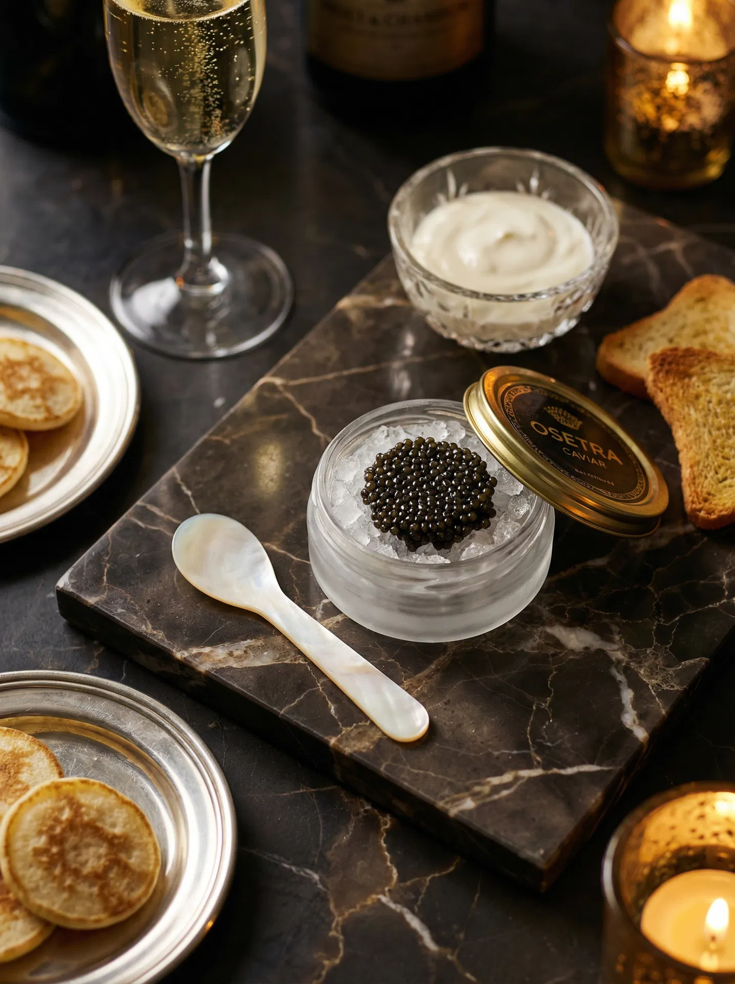 Luxury caviar presentation