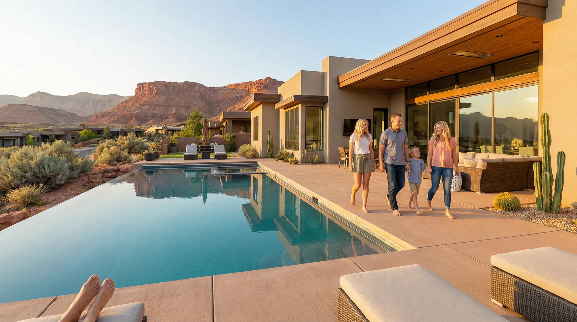 Cool pool deck in Southern Utah