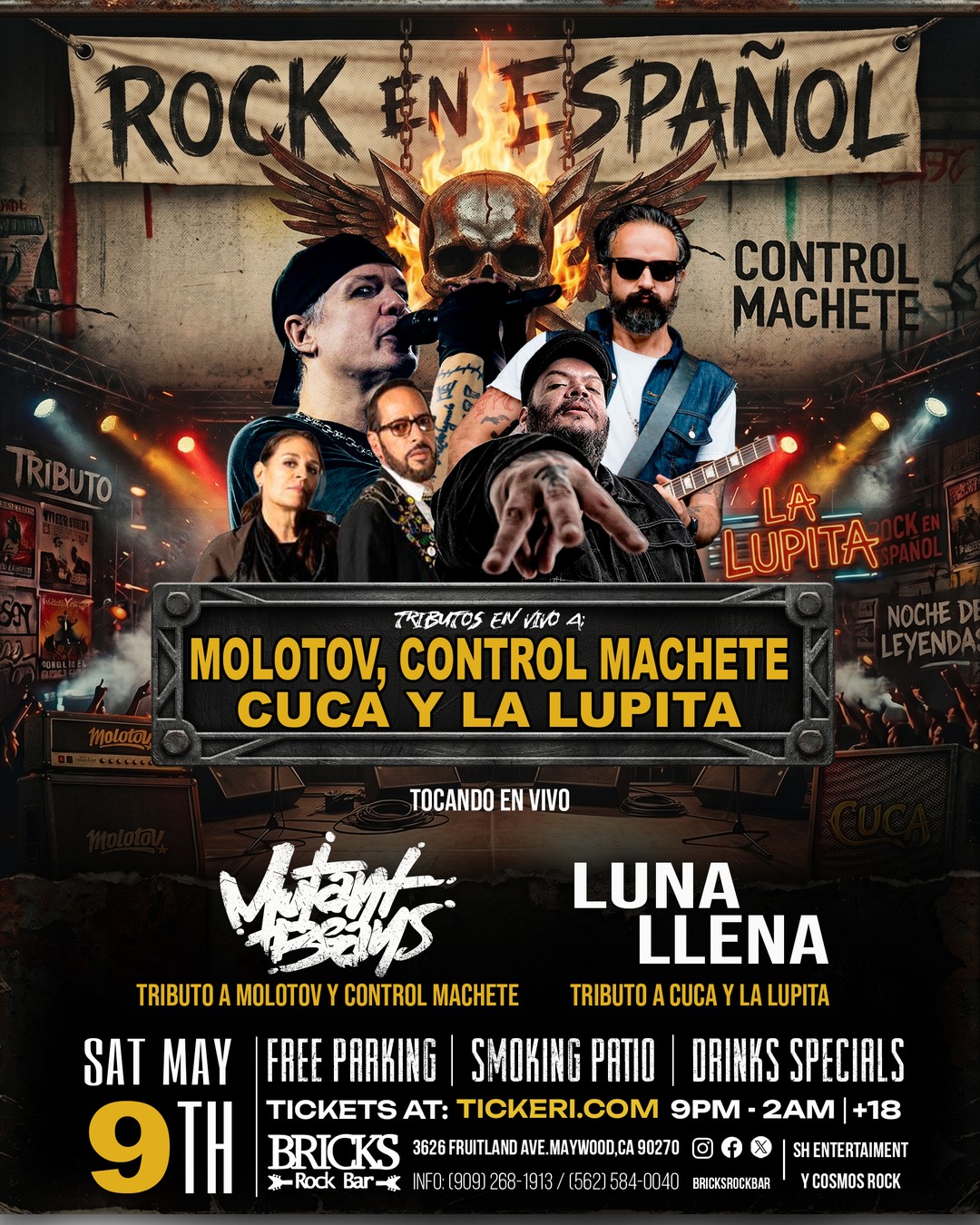 MOLOTOV Y CONTROL MACHETE VS LA LUPITA Y CUCA TRIBUTOS EN VIVO