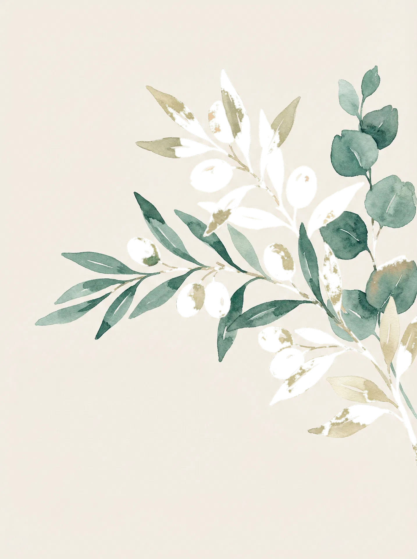 Decorative botanical leaves accent