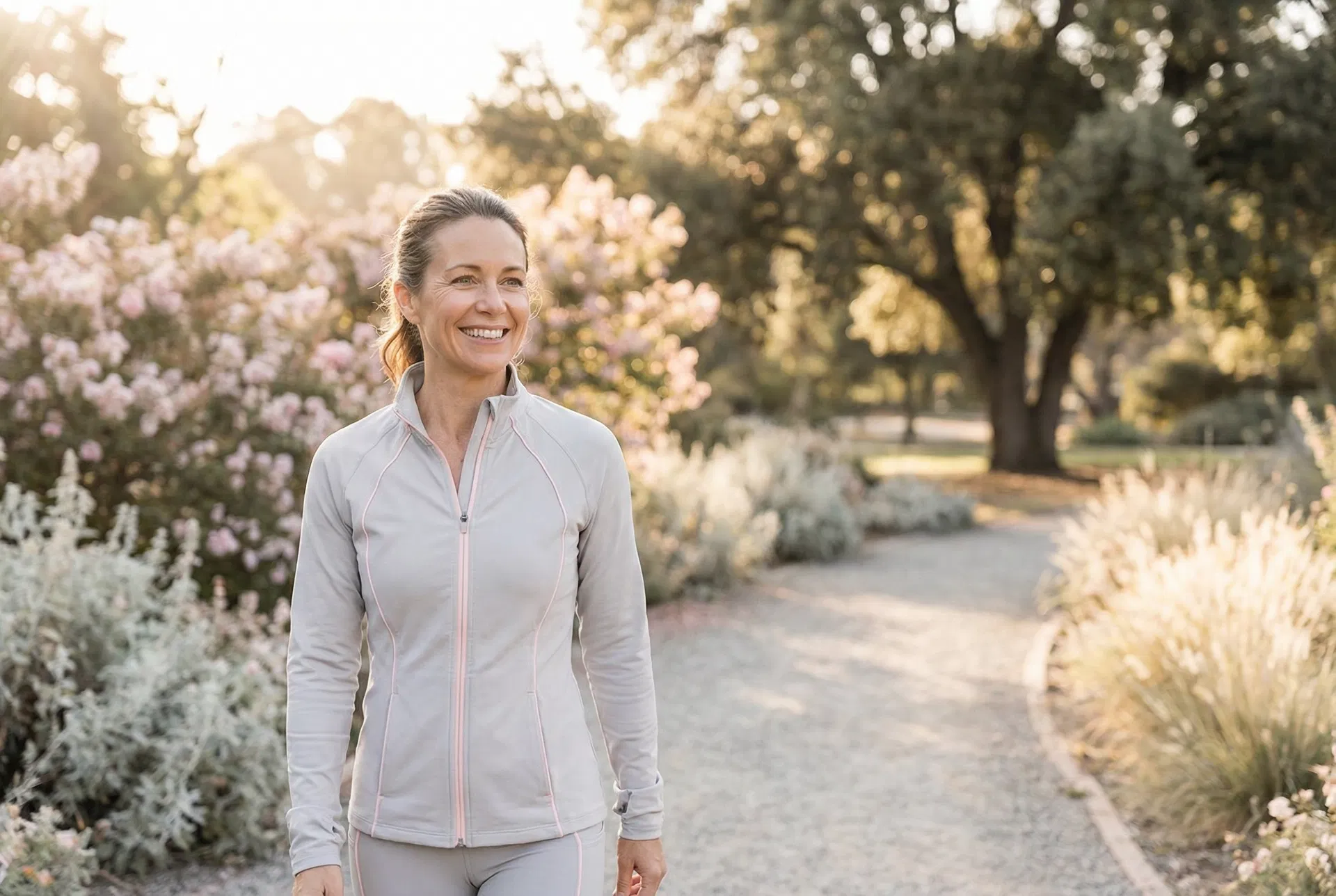 Active woman exercising outdoors