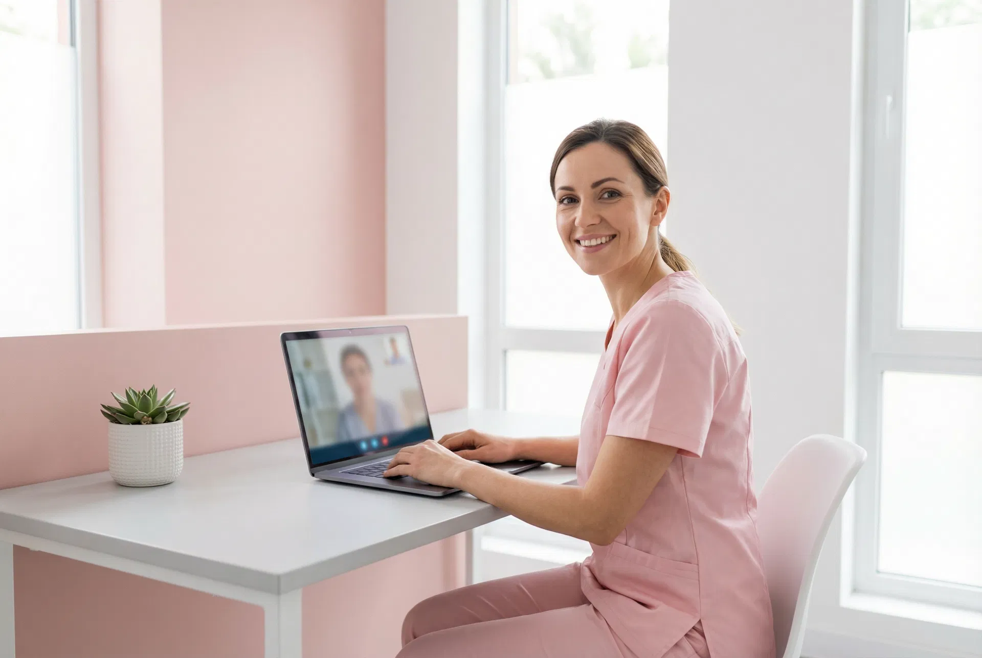 Caring nurse consultant with a patient
