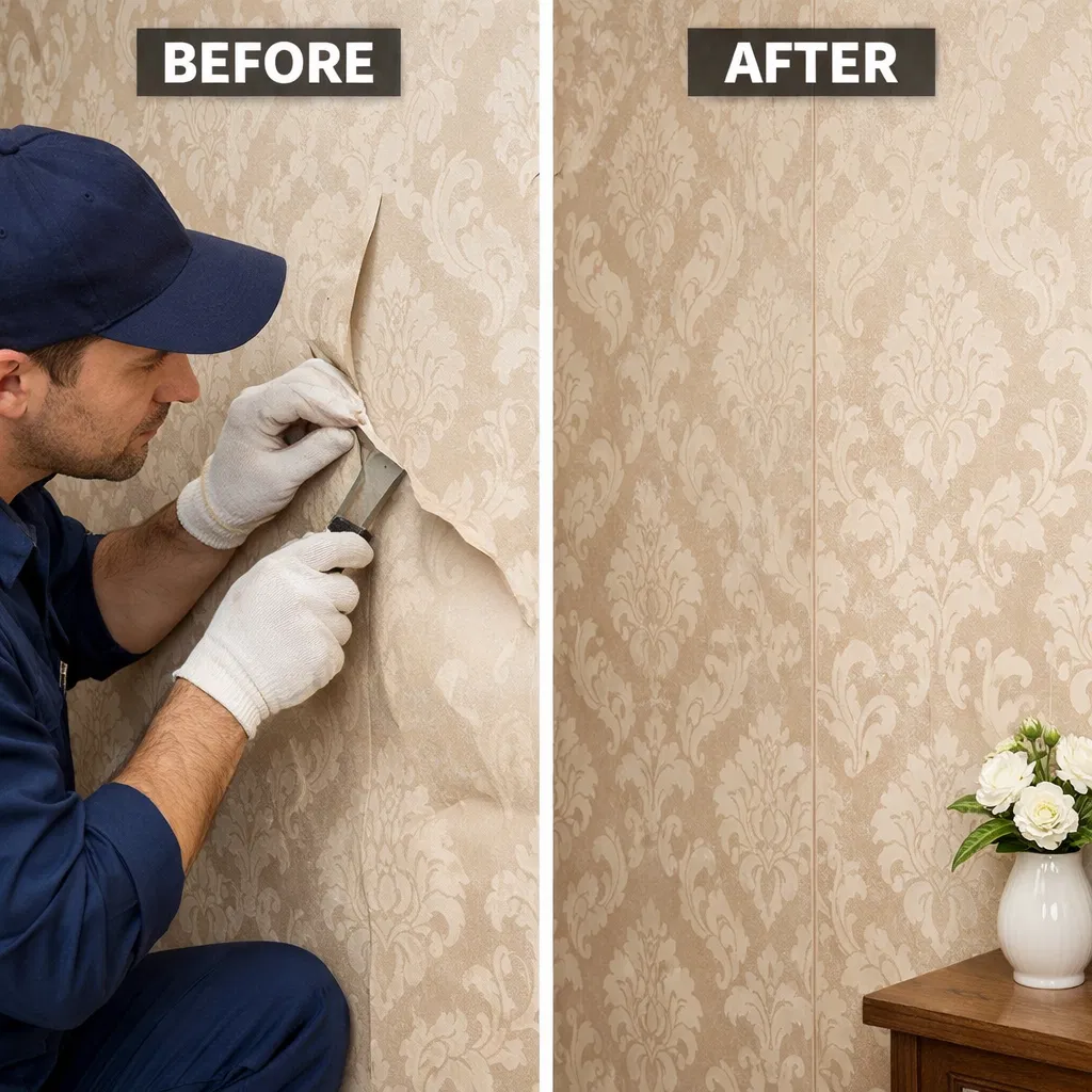 Lora's Divine Hair Appointments - Wallpaper Repair Seam Fixing Milwaukee WI