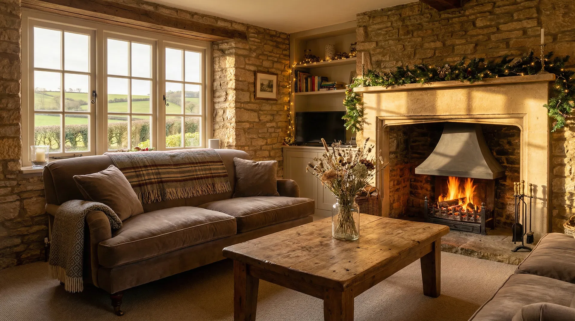 Beautifully styled holiday cottage interior photographed professionally