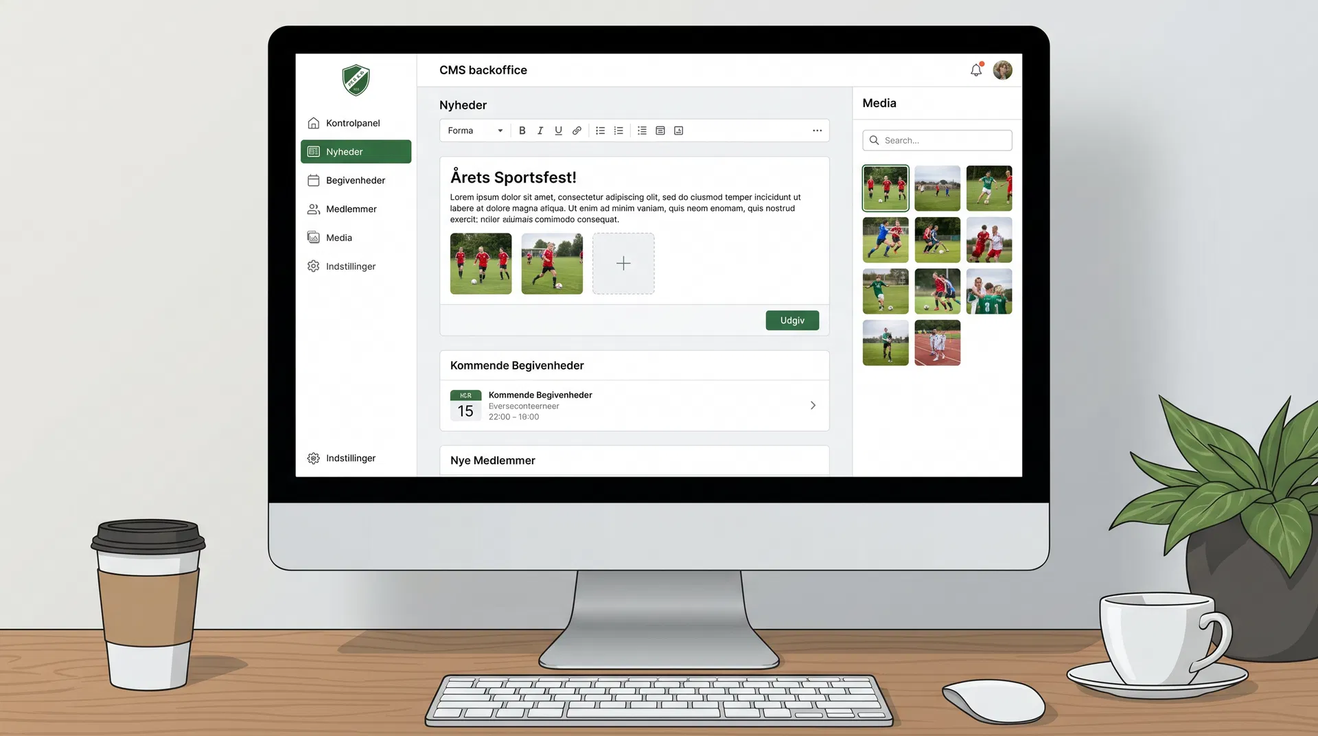 Umbraco backoffice til idrætsforening