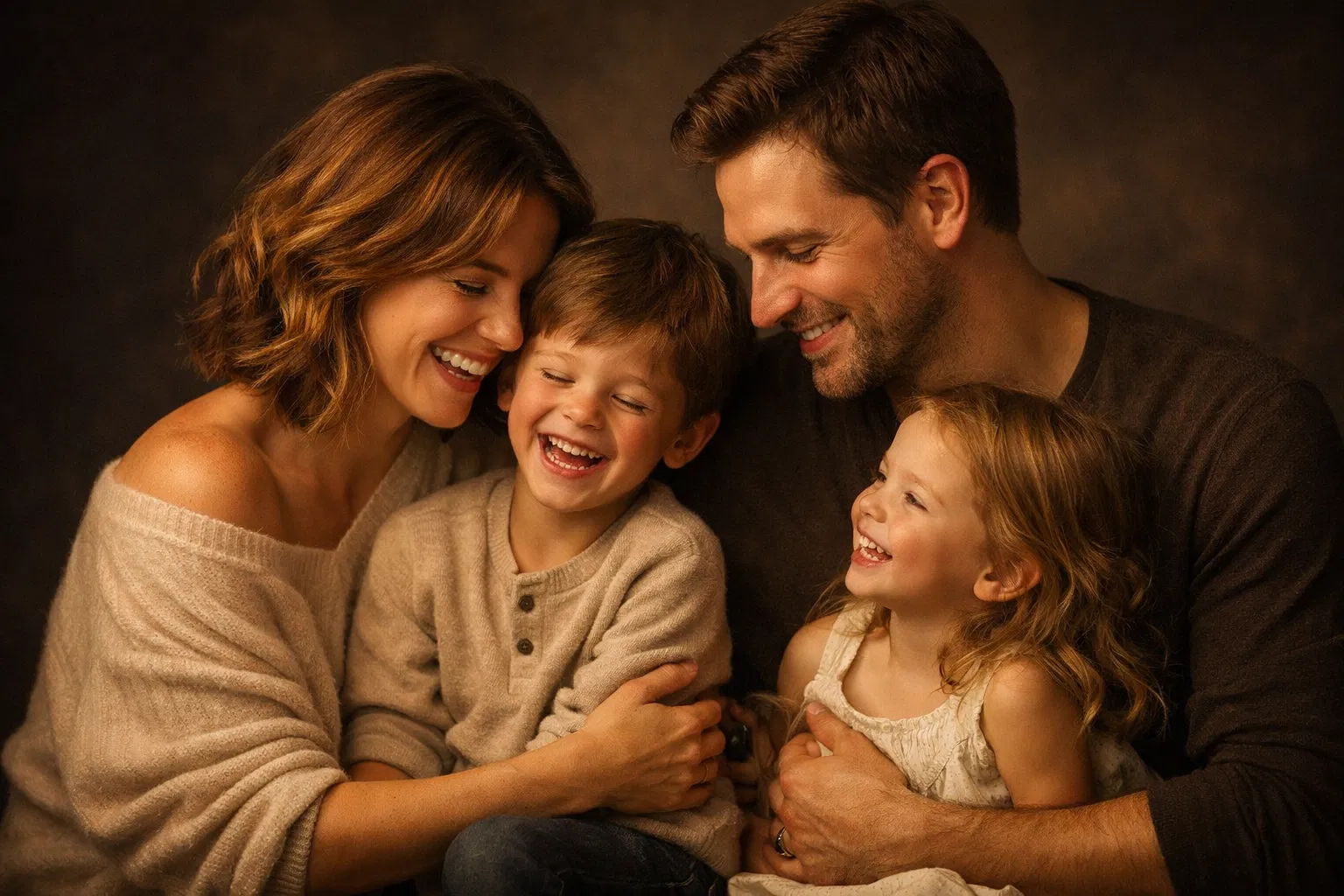 Tirage Laminamarc — Portrait famille imprimé sur support bois finition mate