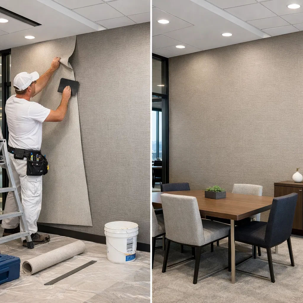 Commercial Wallpaper Installation in Houston by Ninfas Corporate Office
