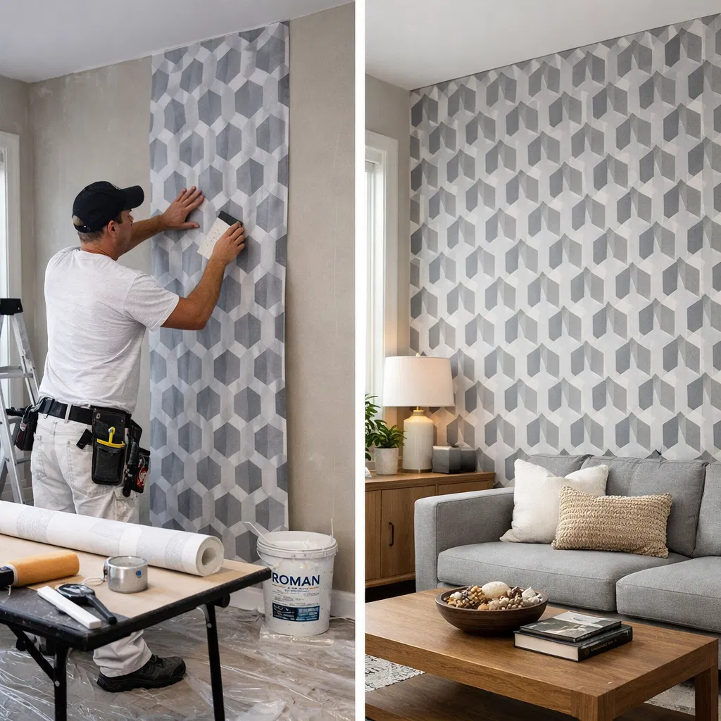 Residential Wallpaper Installation in Houston by Ninfas Corporate Office