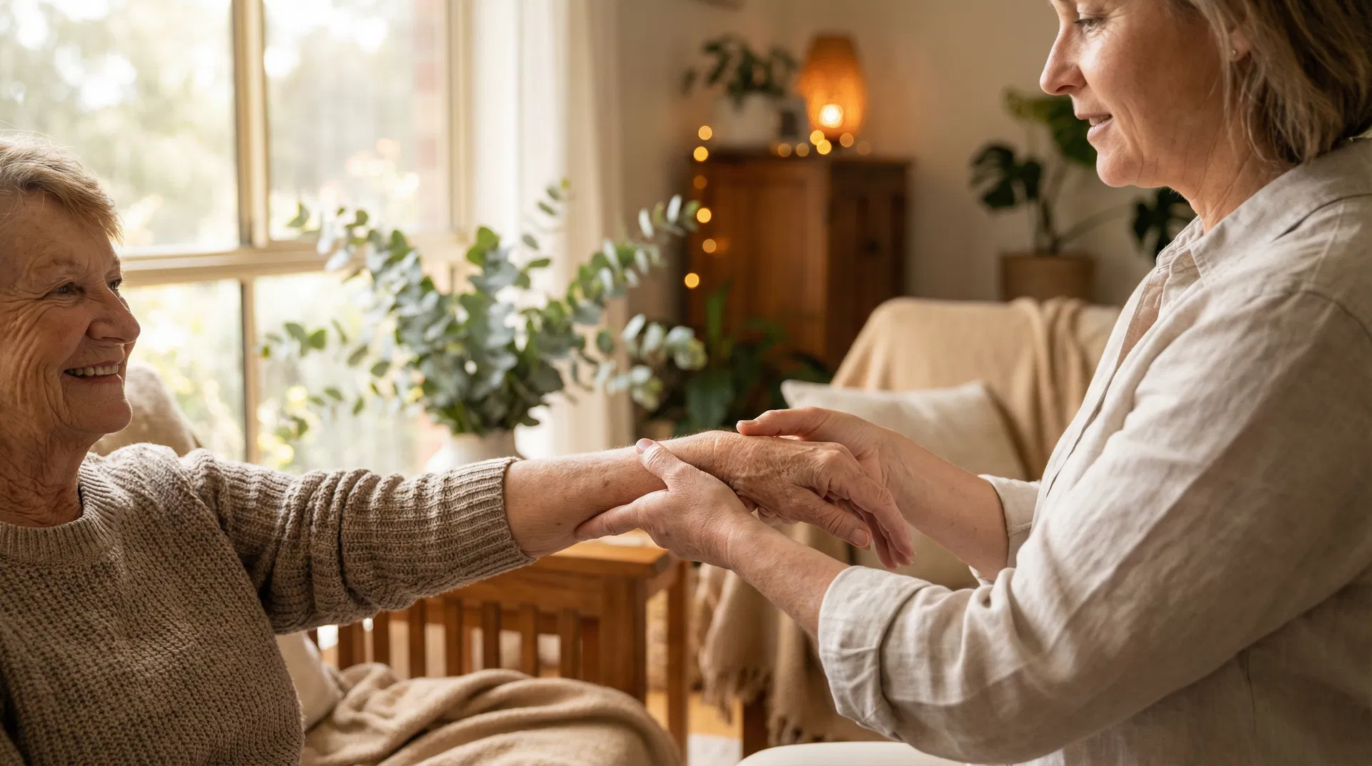 Physiotherapist providing mobile care in a patient's home