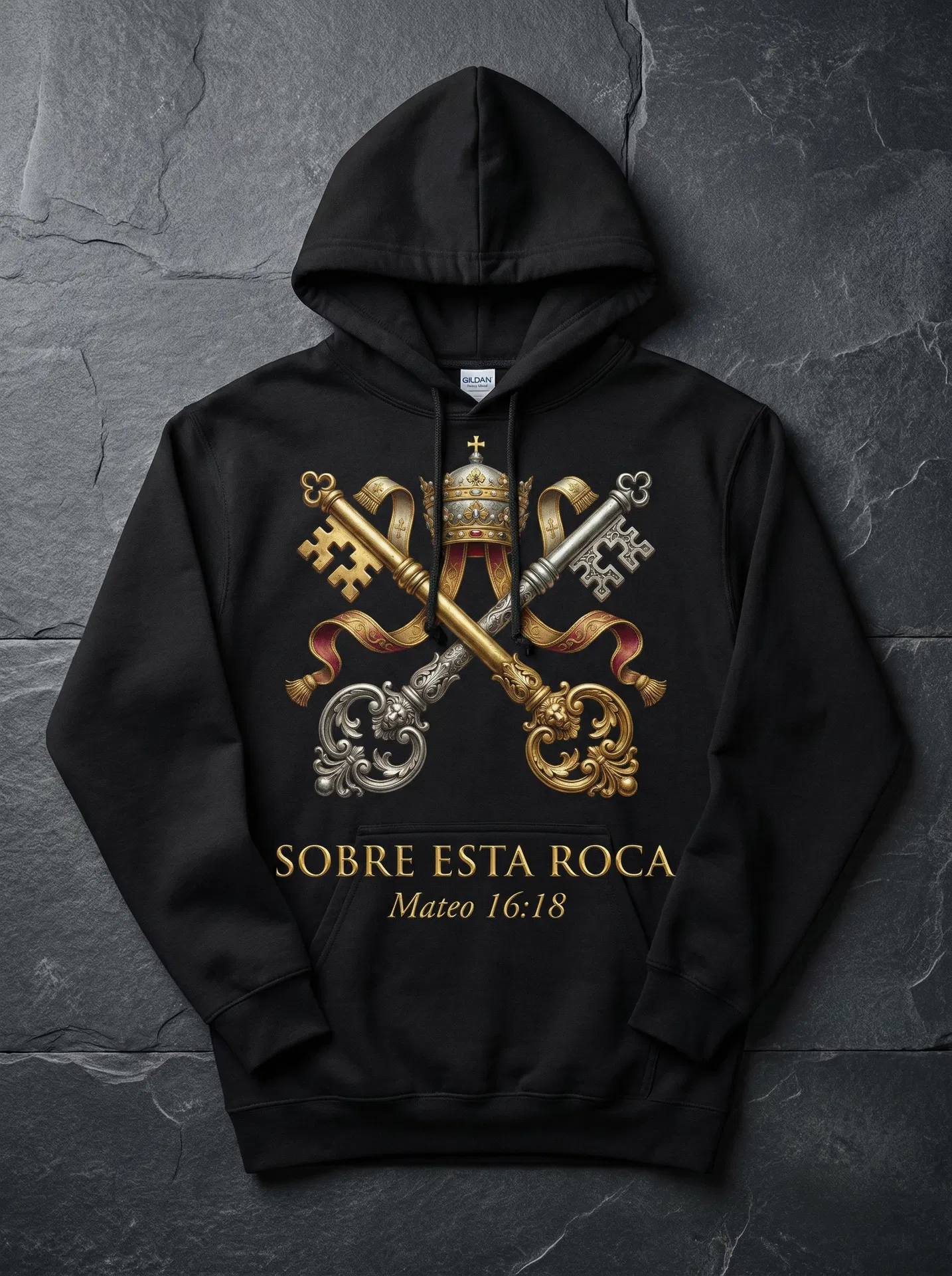Sobre Esta Roca — Hoodie Negro - foto 1