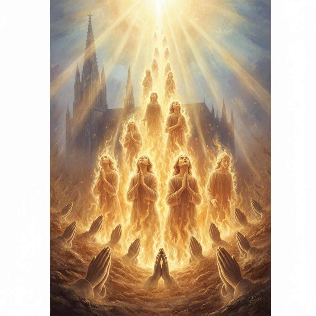 El Purgatorio: Crisol de la Justicia Divina y la Inmaculada Purificación para la Visión Beatífica