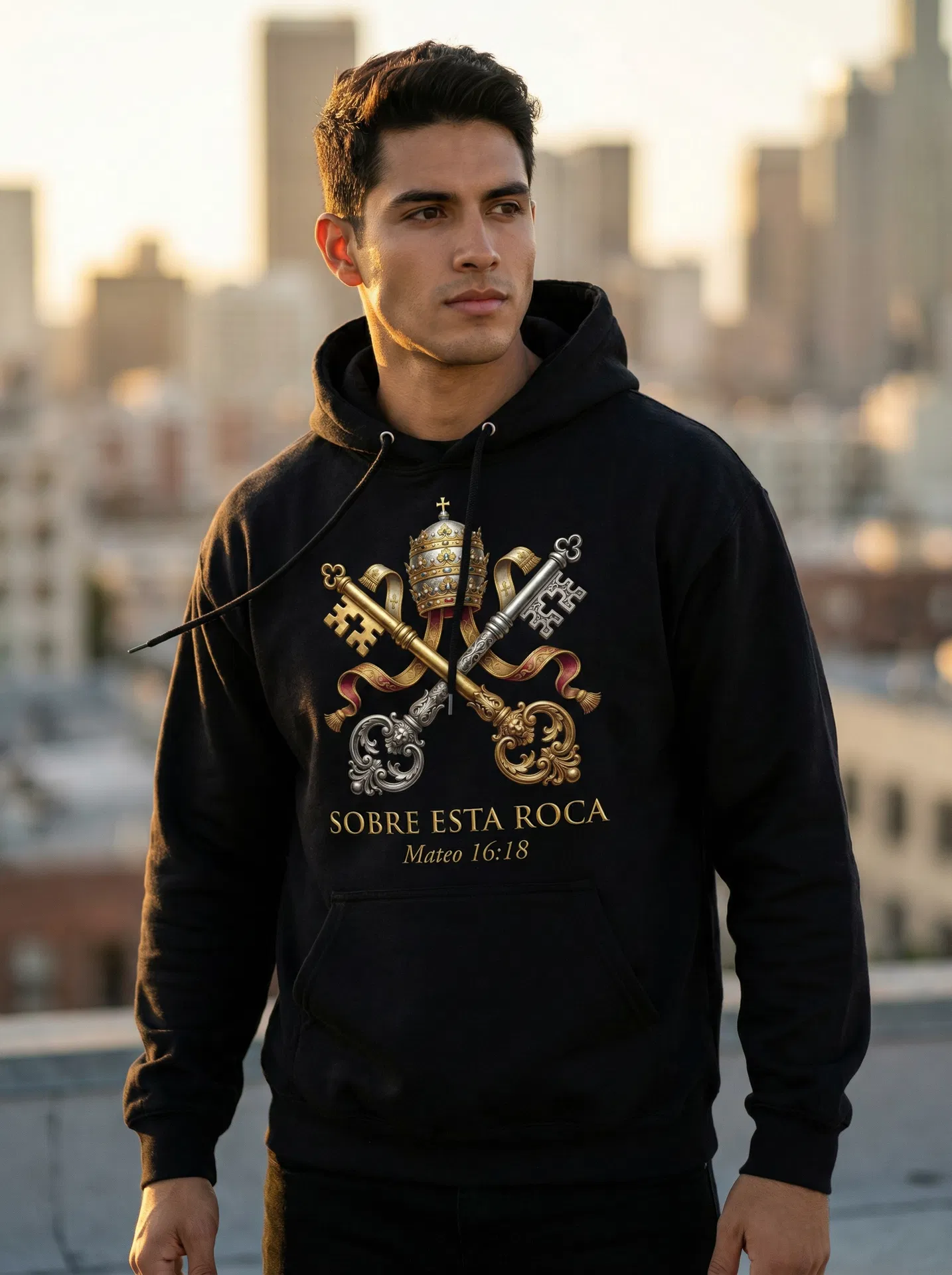 Sobre Esta Roca — Hoodie Negro - foto 2