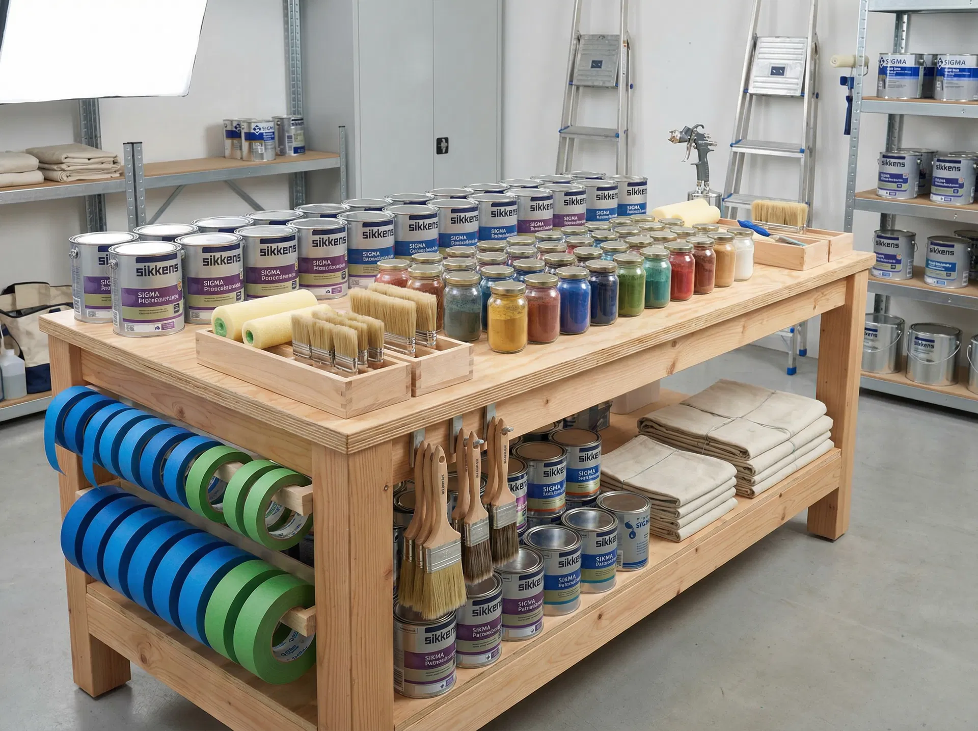 Schilder aan het werk