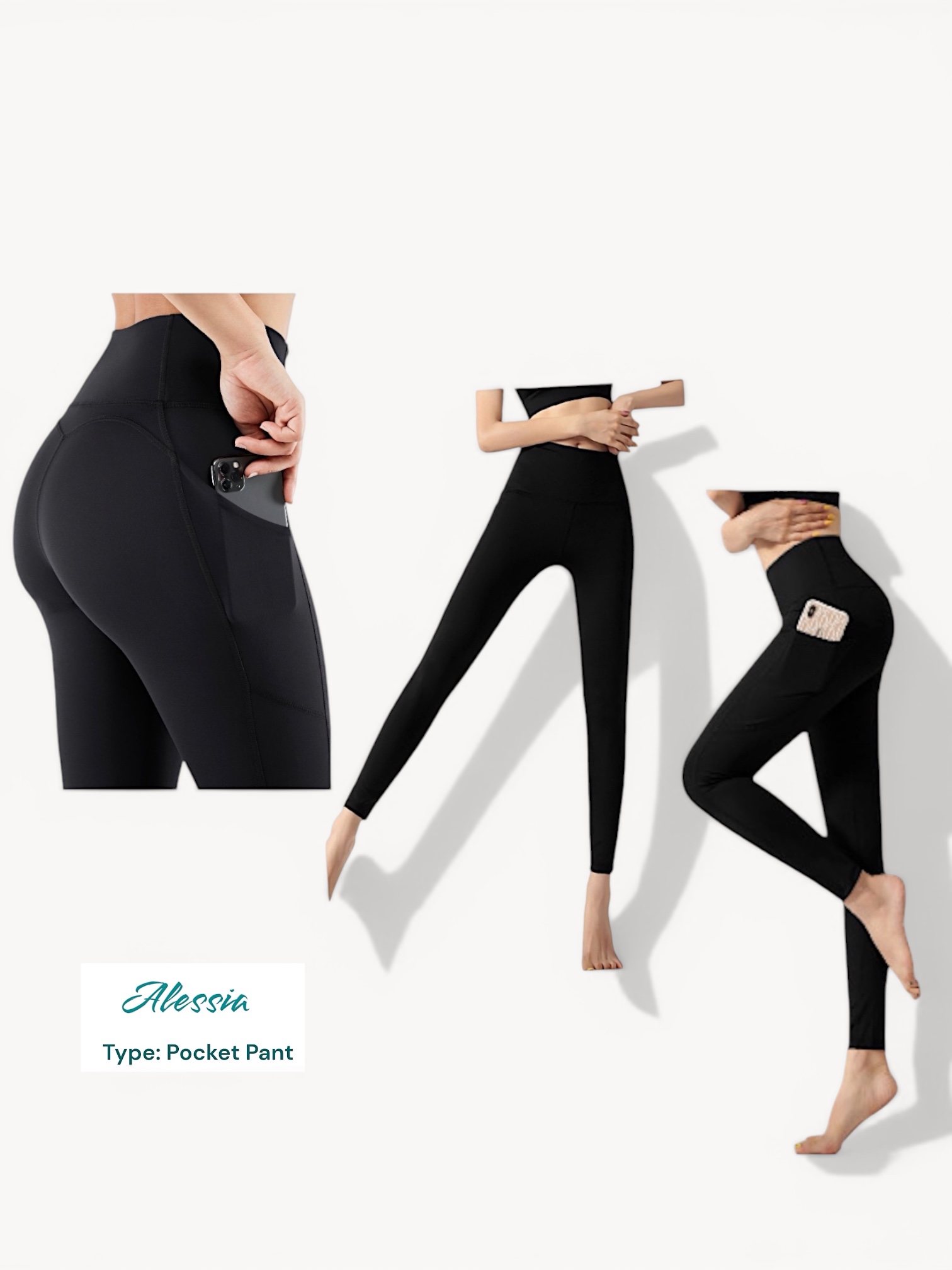 Alessia Leggings High Elastic With Side Pocket 